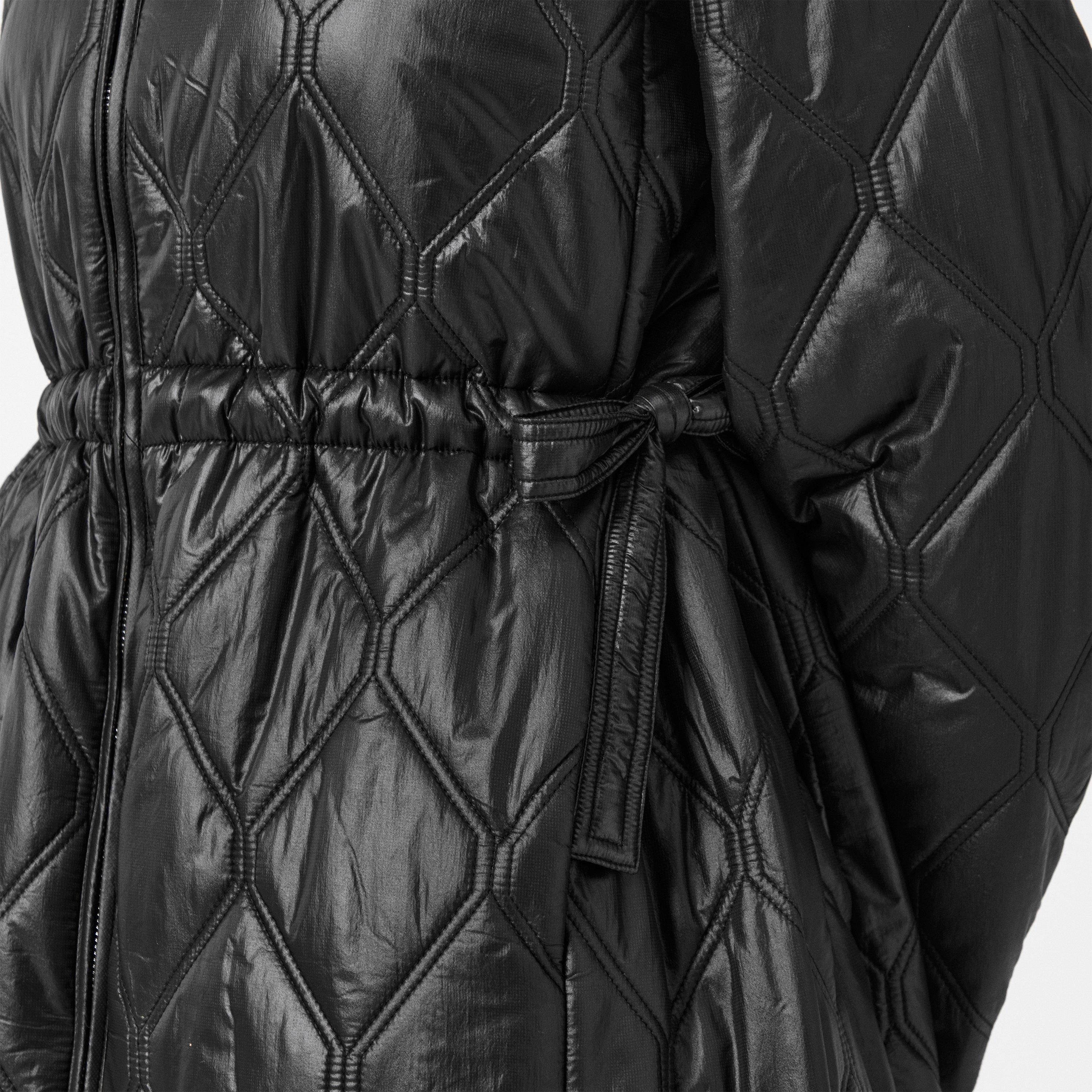 Black - Ganni - Women's Long Quilted Jacket - 5