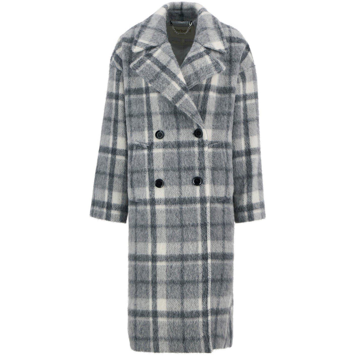 Barbour Women's B.li Beattie Wool Overcoat - Grey/Tartan - 12 (M)