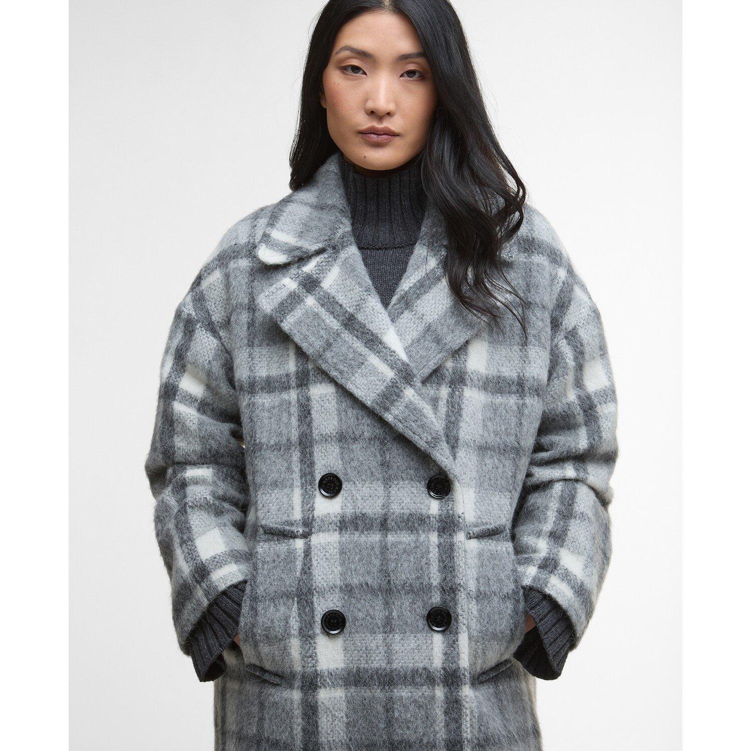 Grey/Tartan - Barbour - Women's B.Li Beattie Wool Overcoat - 4