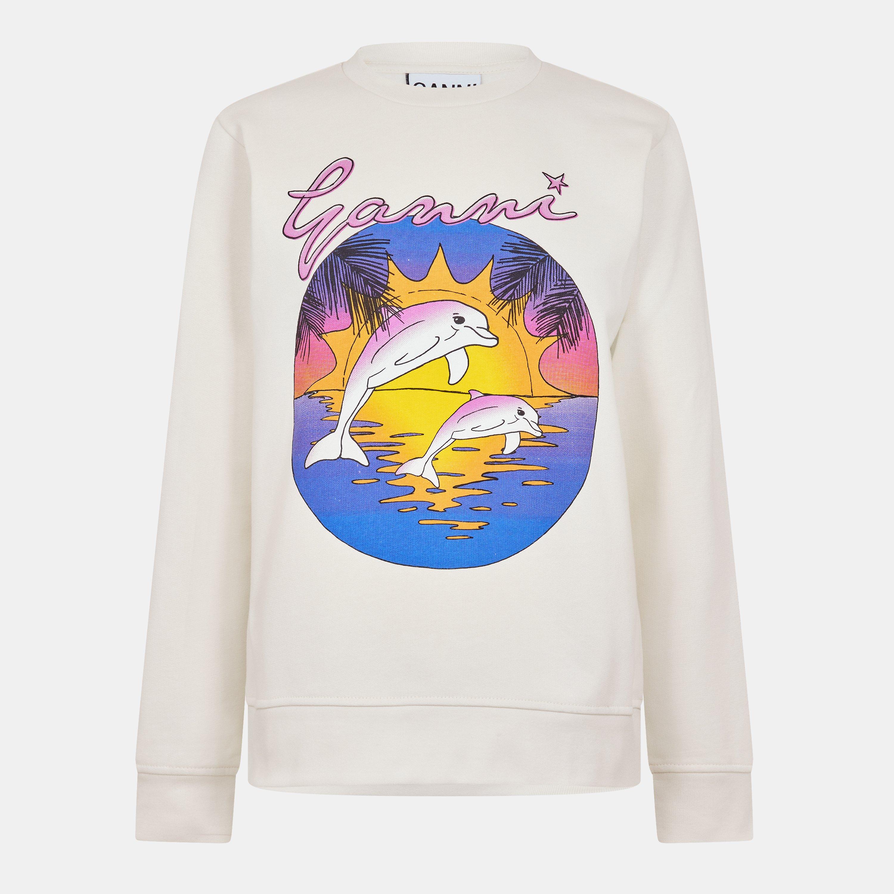 Ganni Women's Dolphin Crew Sweatshirt - Egret - Size 8 (34)