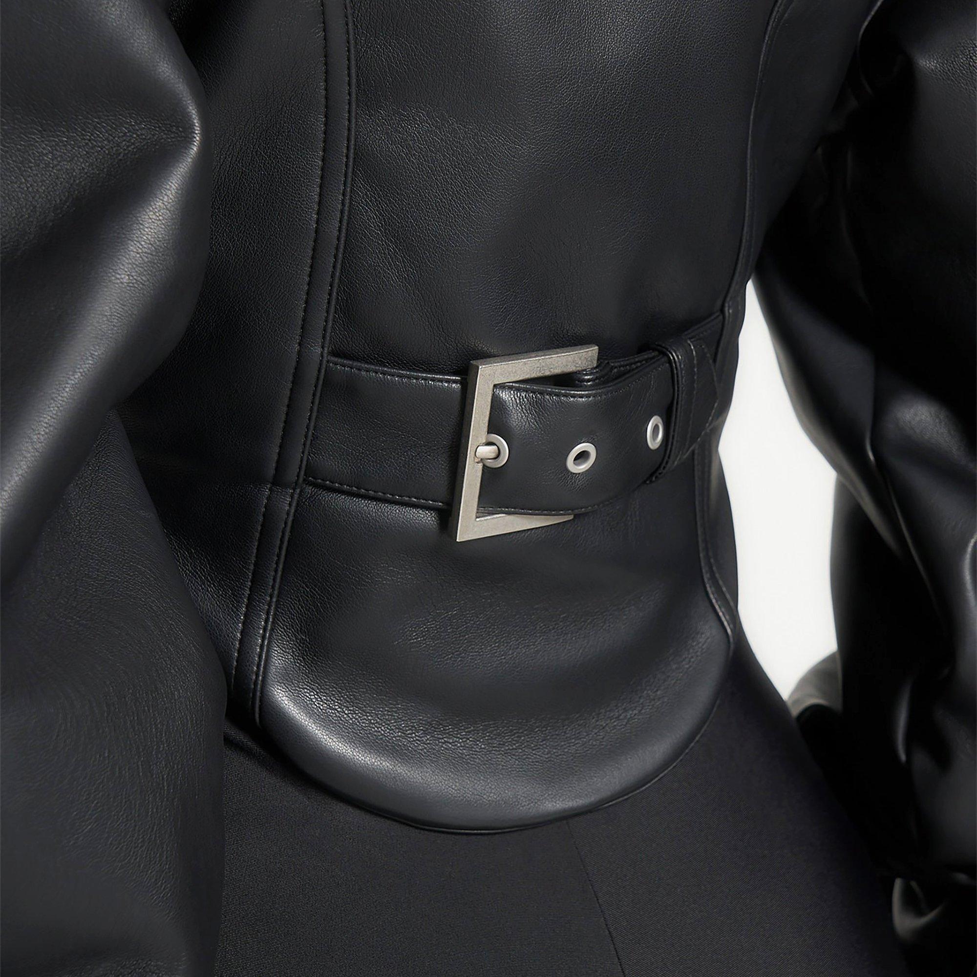 Black - Maniere De Voir - Womens Solange Vintage Leather Corset Jacket - 6