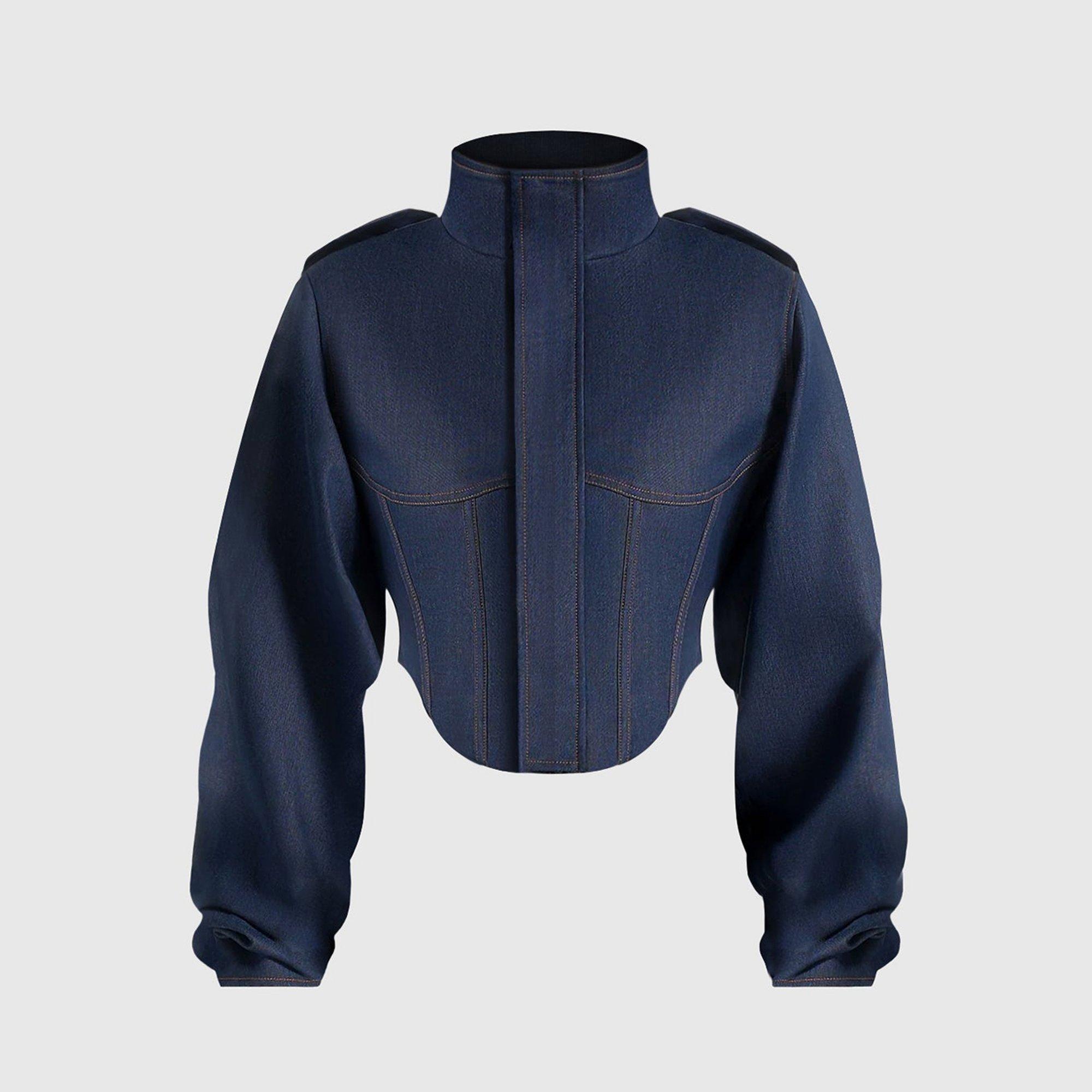 Womens Solange Vintage Leather Corset Jacket