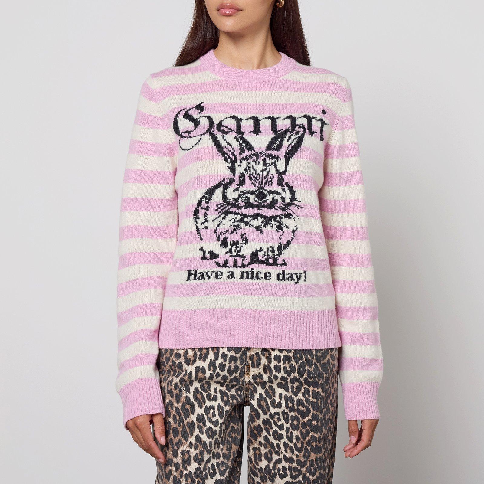Ganni Women's Bunny Crewneck Sweatshirt - Primrose Pink - Size 8 (34)