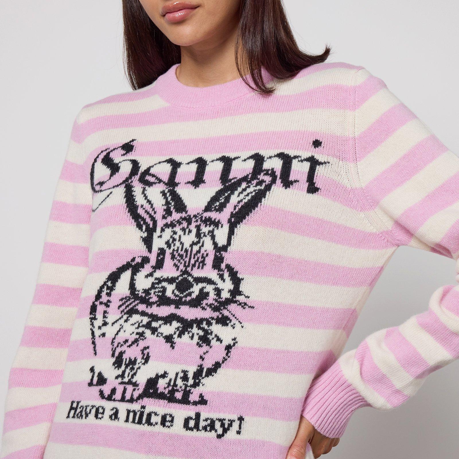 Primrose Pink - Ganni - Women's Bunny Crewneck Sweatshirt - 3