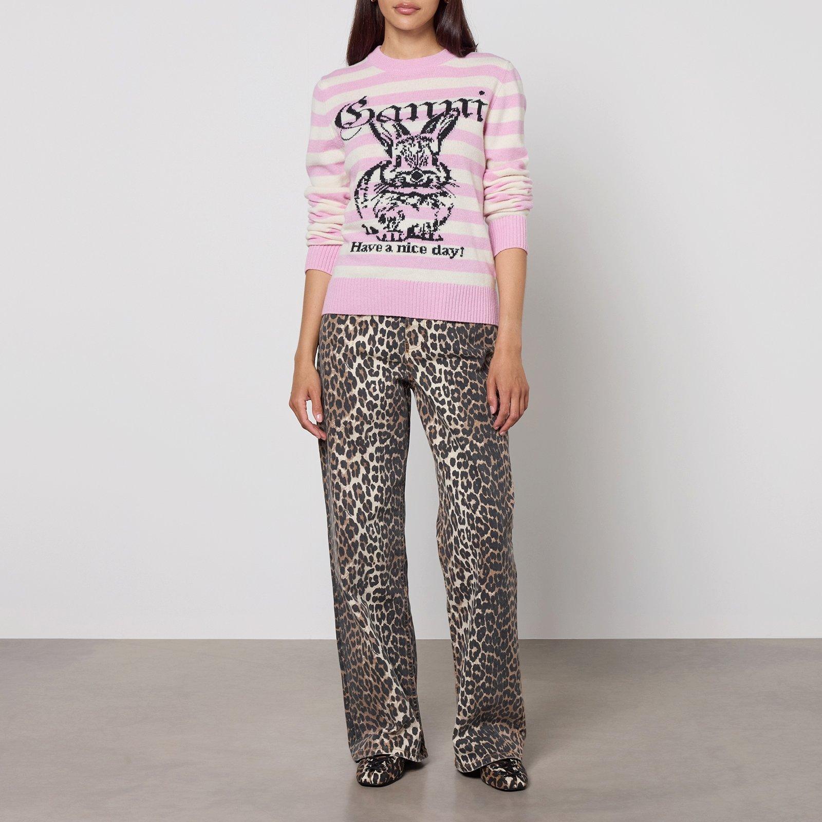 Primrose Pink - Ganni - Women's Bunny Crewneck Sweatshirt - 4