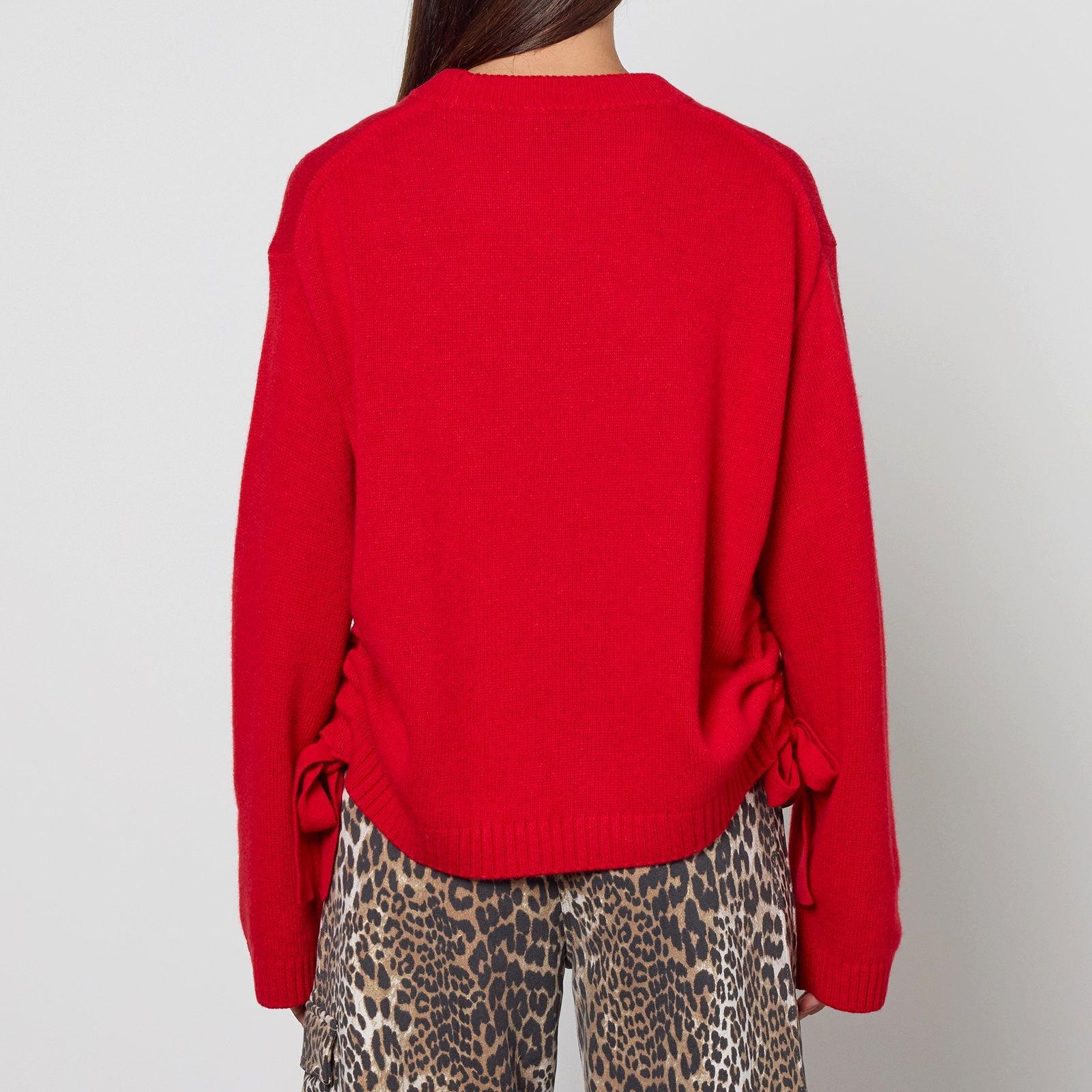 Racing Red - Ganni - Women's Knitted Crew Sweatshirt - 2