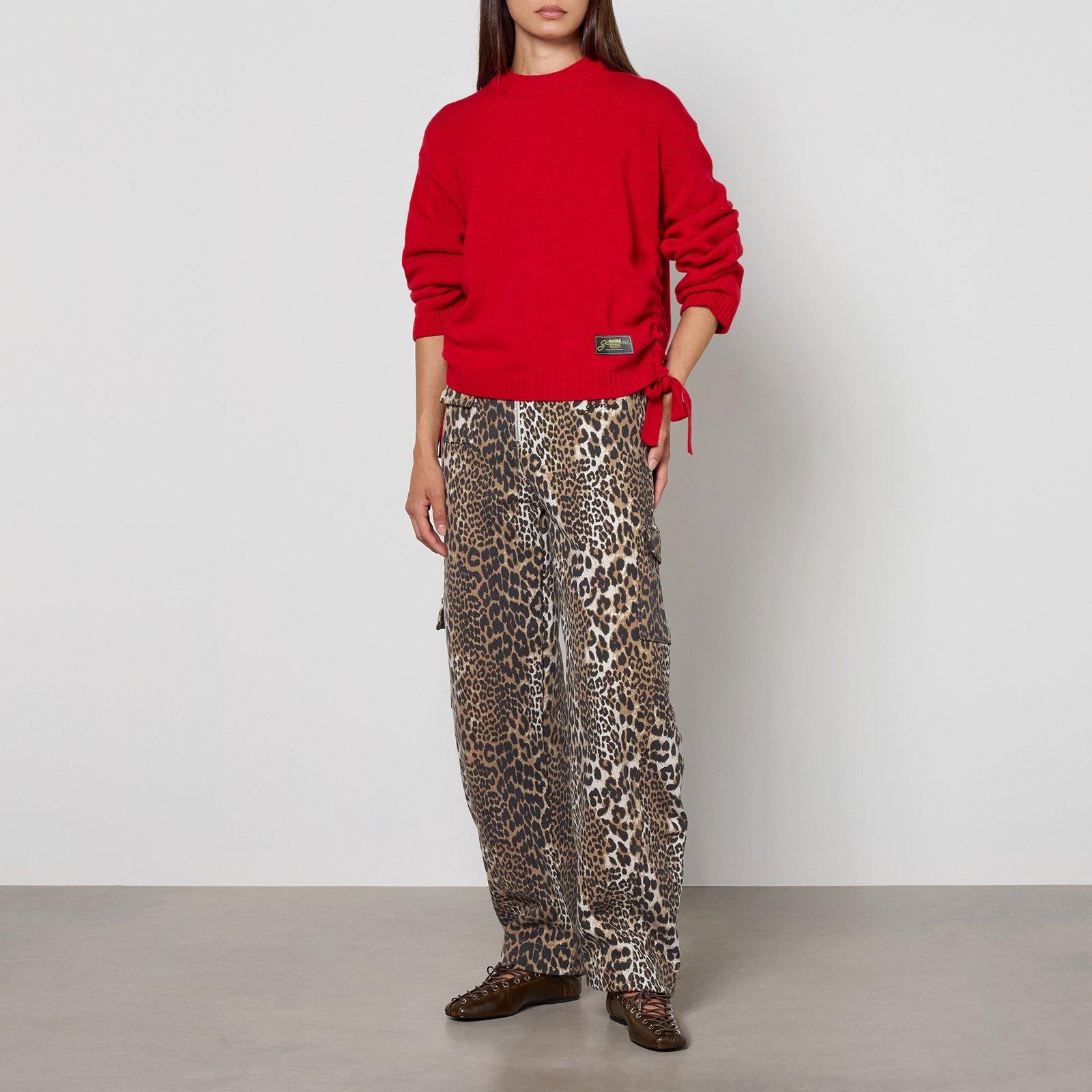 Racing Red - Ganni - Women's Knitted Crew Sweatshirt - 4