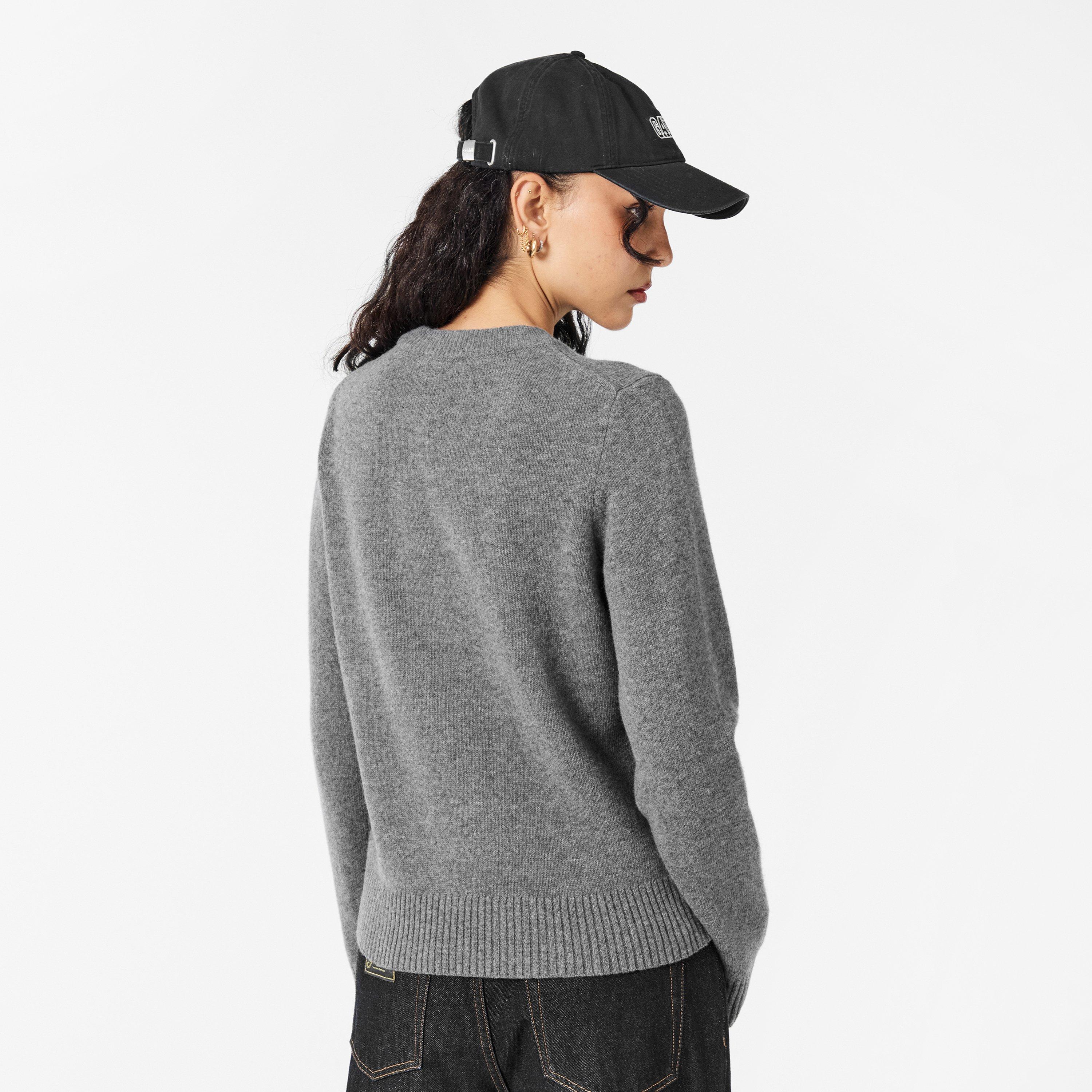 Frost Gray - Ganni - Women's Bunny Crew Sweatshirt - 4