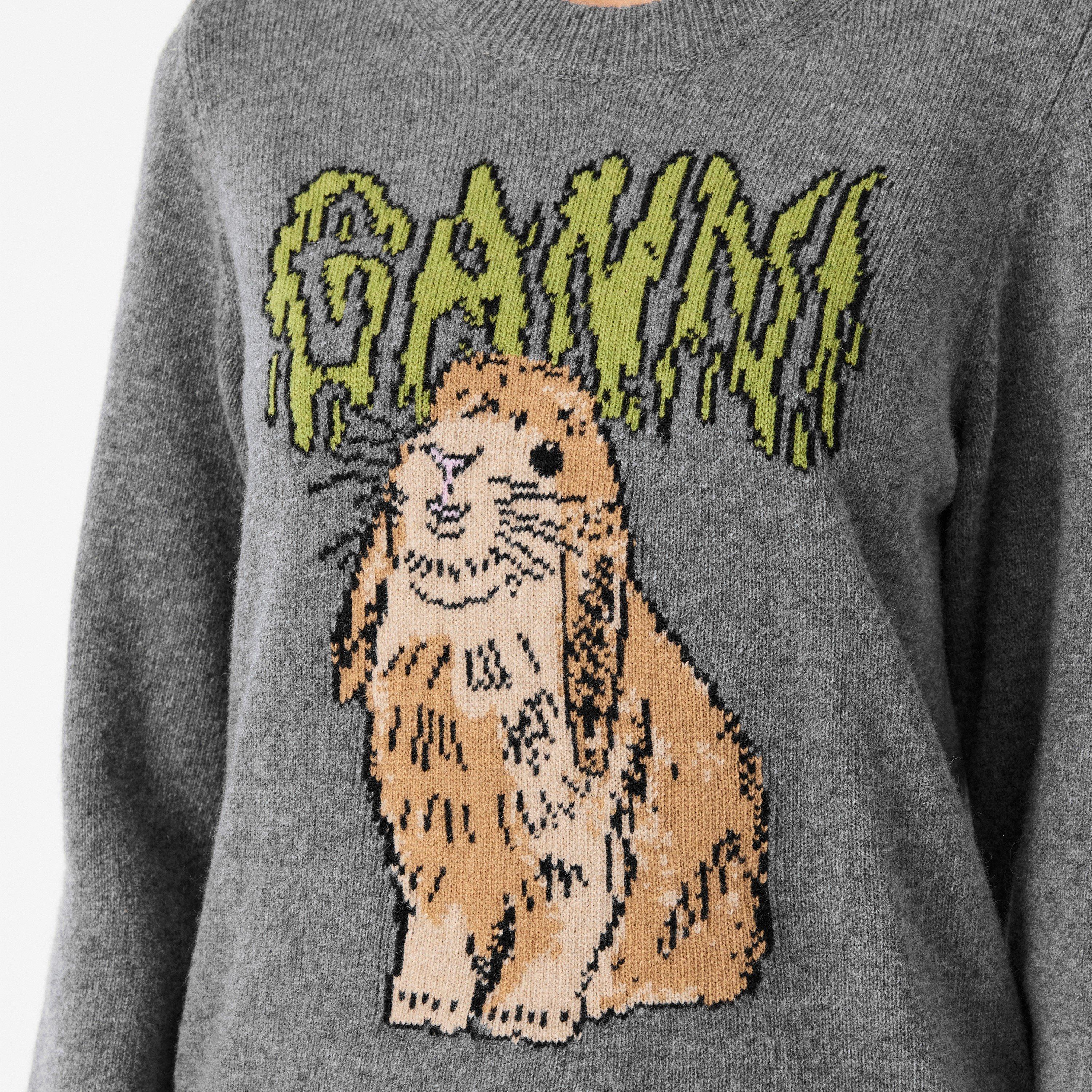 Frost Gray - Ganni - Women's Bunny Crew Sweatshirt - 5