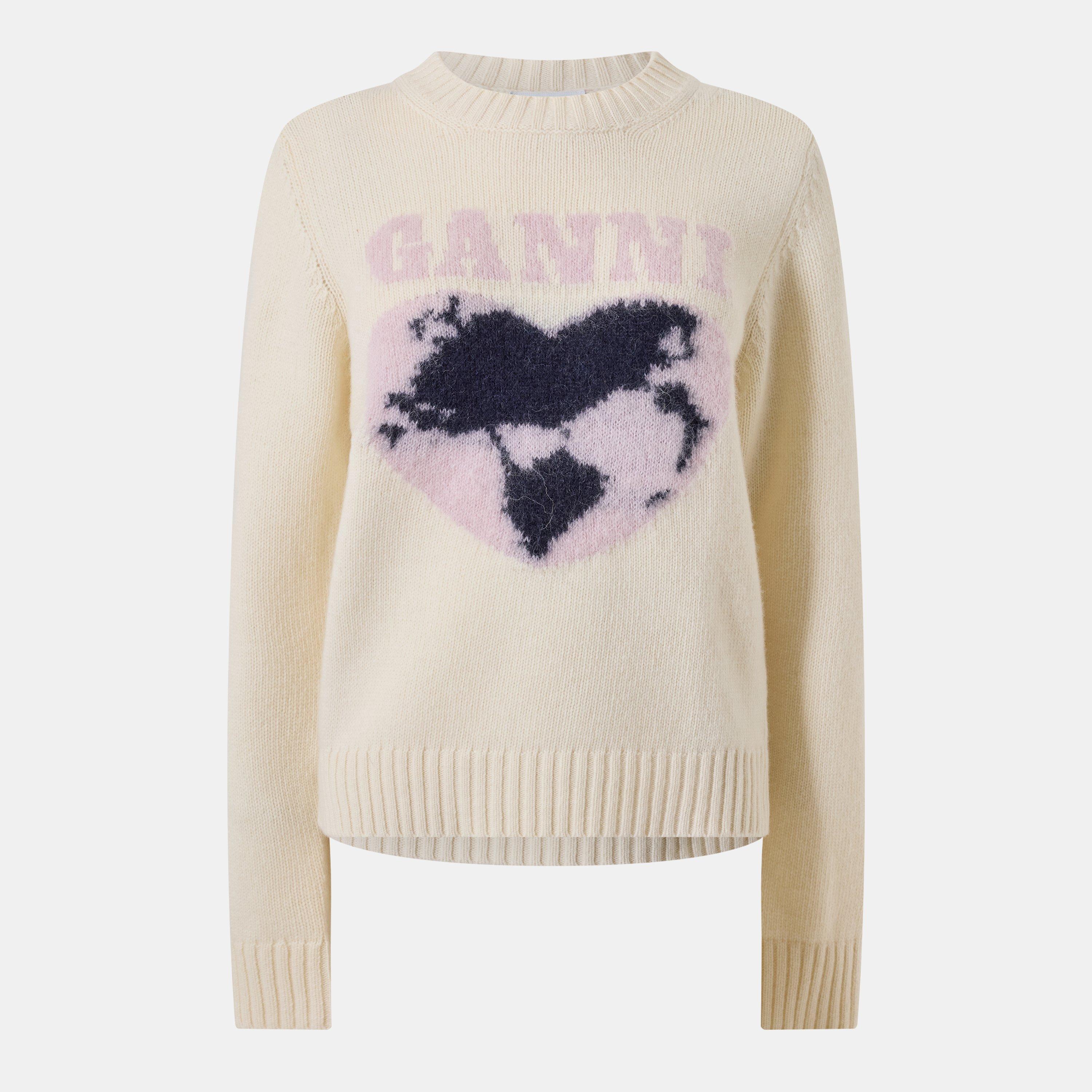 Egret - Ganni - Women's Graphic Crew Sweatshirt - 1