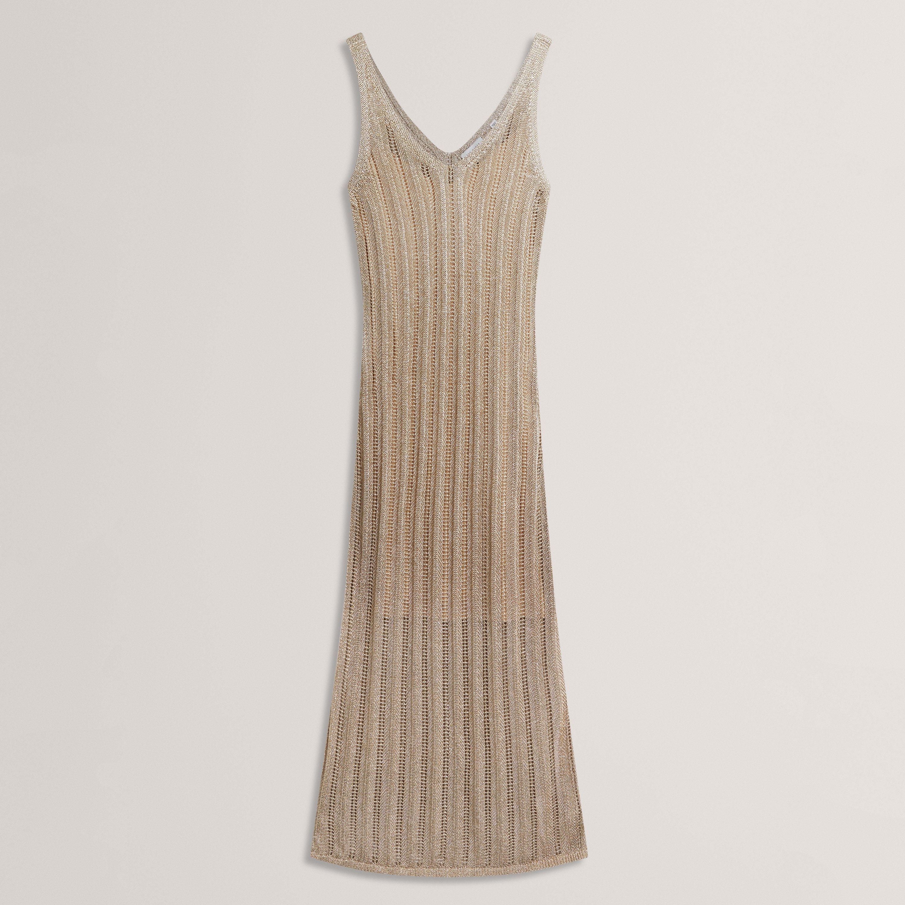 Ted Baker Ted Baker Knitted Dress - Gold - Size 14 (L)