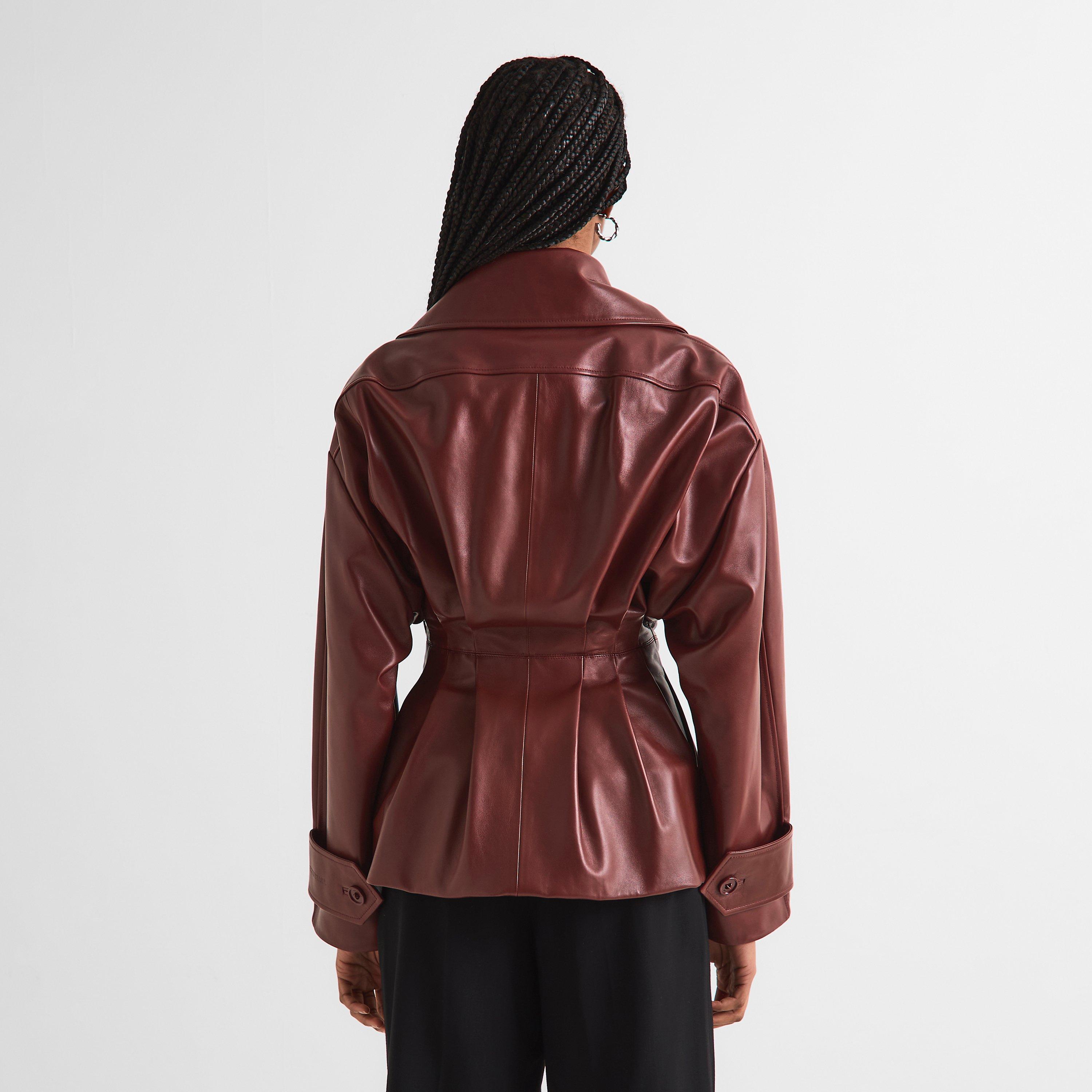 Burgundy - Balenciaga - Women's Leather Jacket - 4