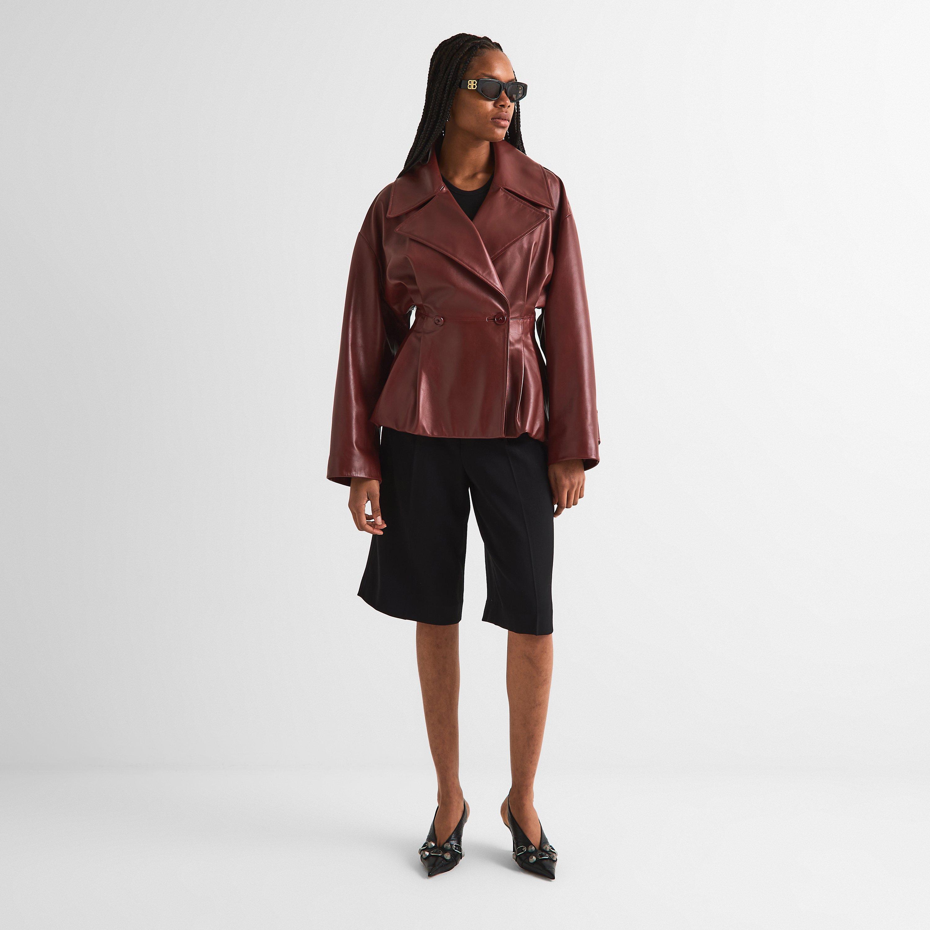 Burgundy - Balenciaga - Women's Leather Jacket - 6