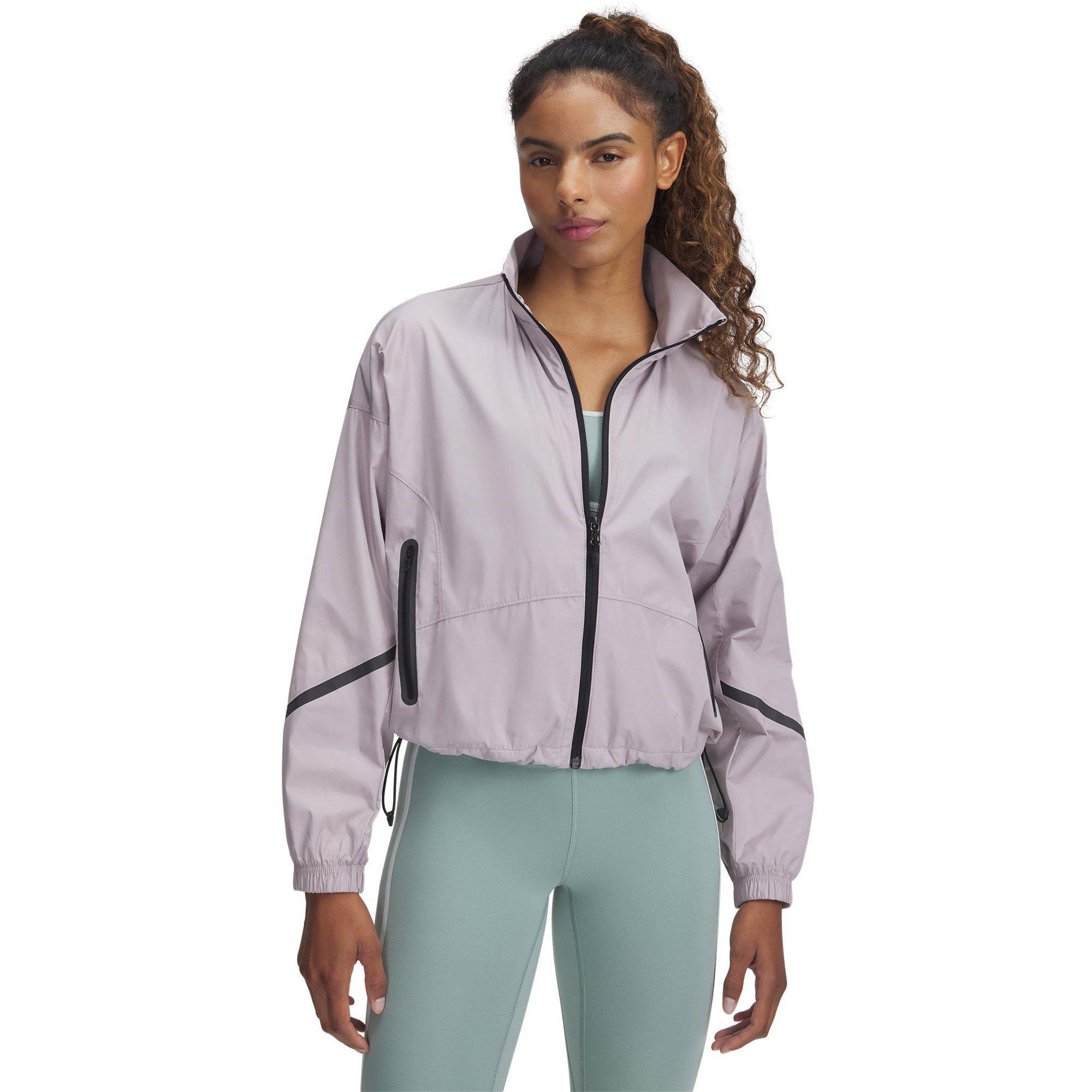 Gray - Under Armour - Women's Woven Sheen Performance Training Jacket - 1