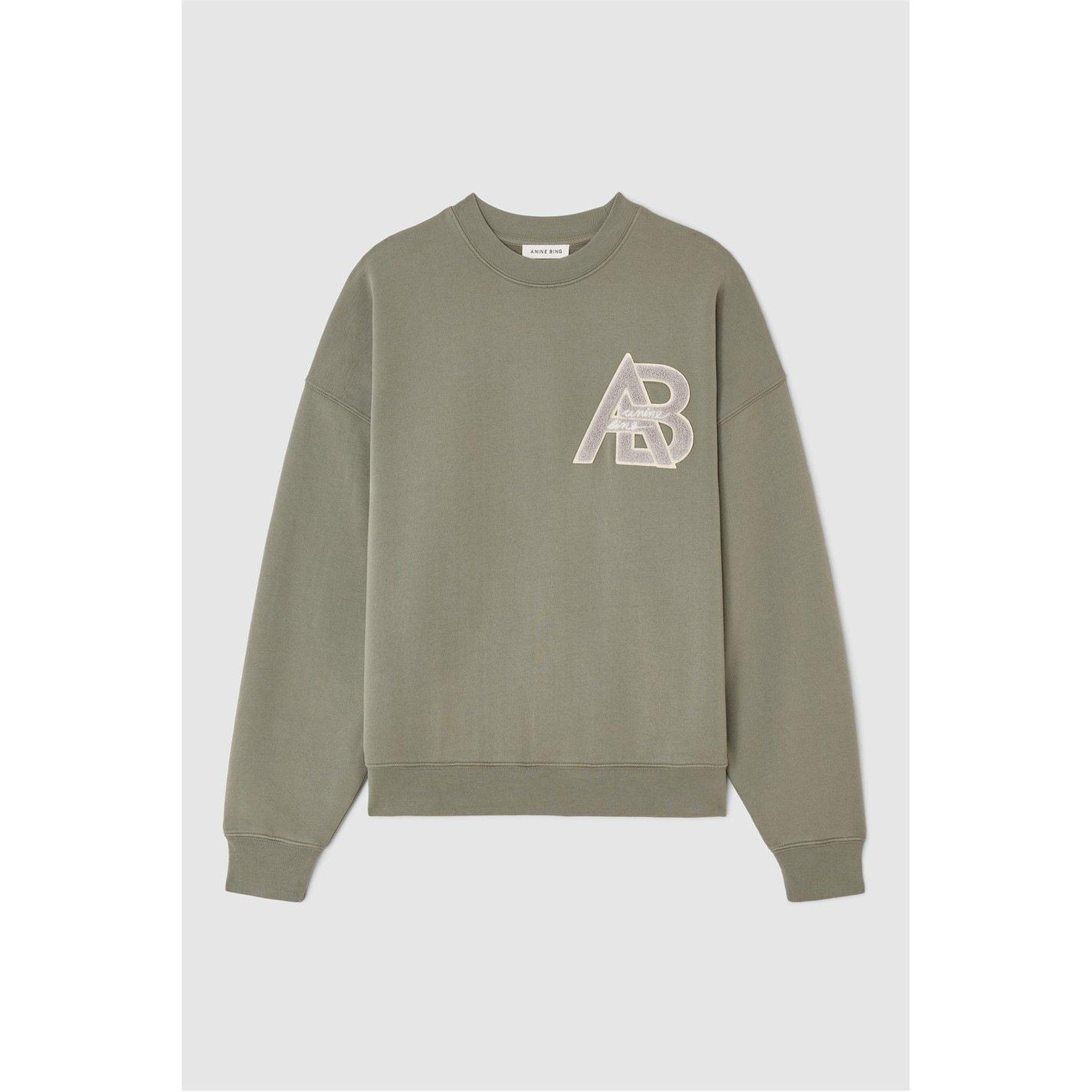 Anine Bing Womens Crew Sweatshirt - DESERT SAGE - Size 10 (S)