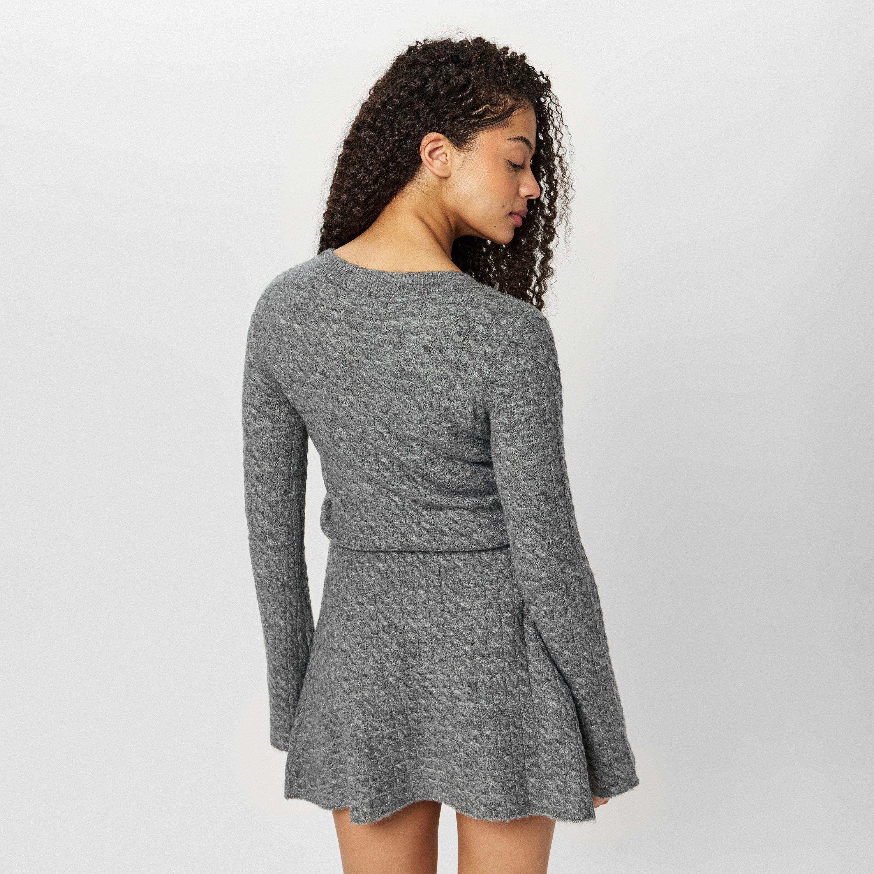 Houtskoolgrijs - Jack Wills - Cable Mini Jumper Dress - 4