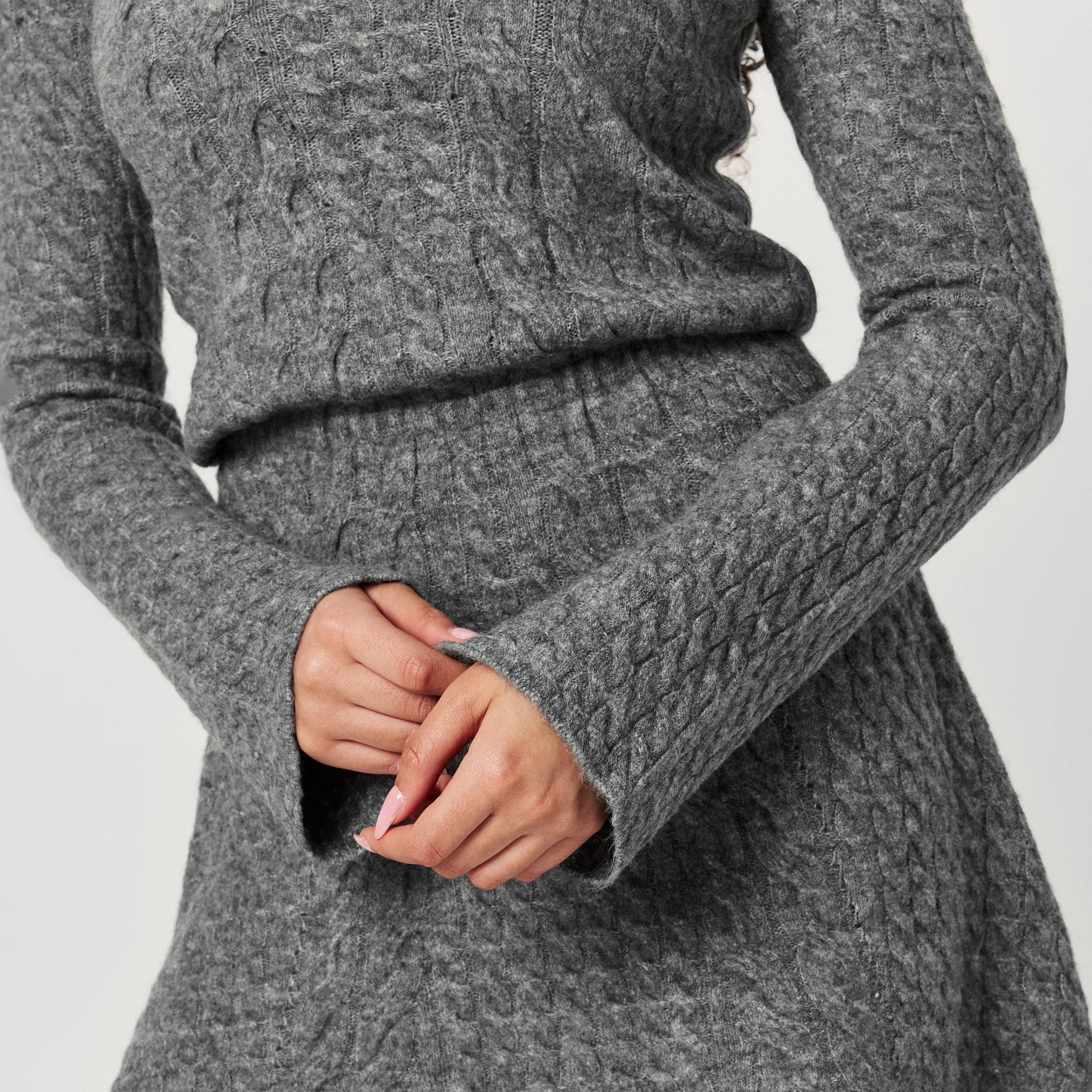 Houtskoolgrijs - Jack Wills - Cable Mini Jumper Dress - 5