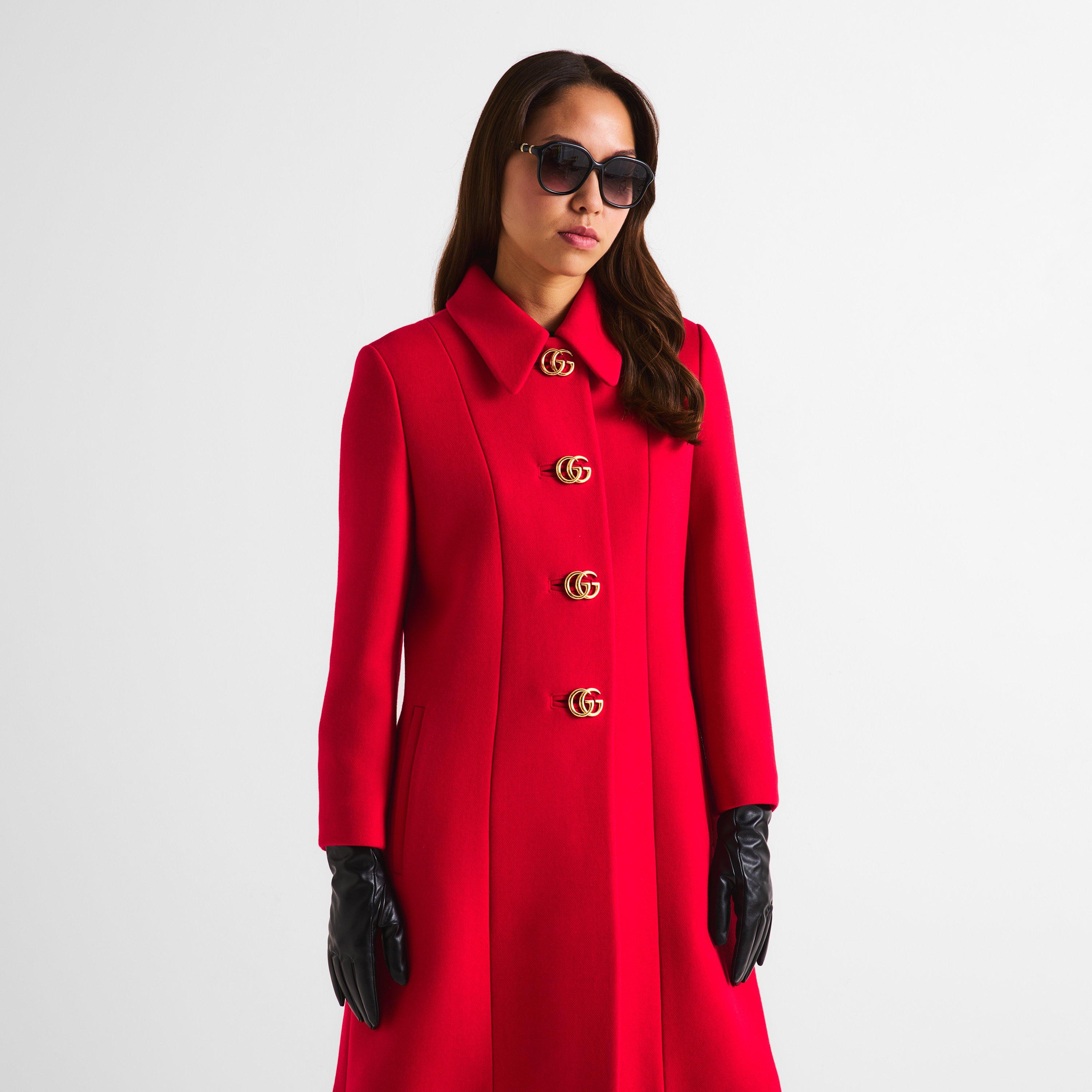 Hibiscus Red - Gucci - Women's Overcoat - 3