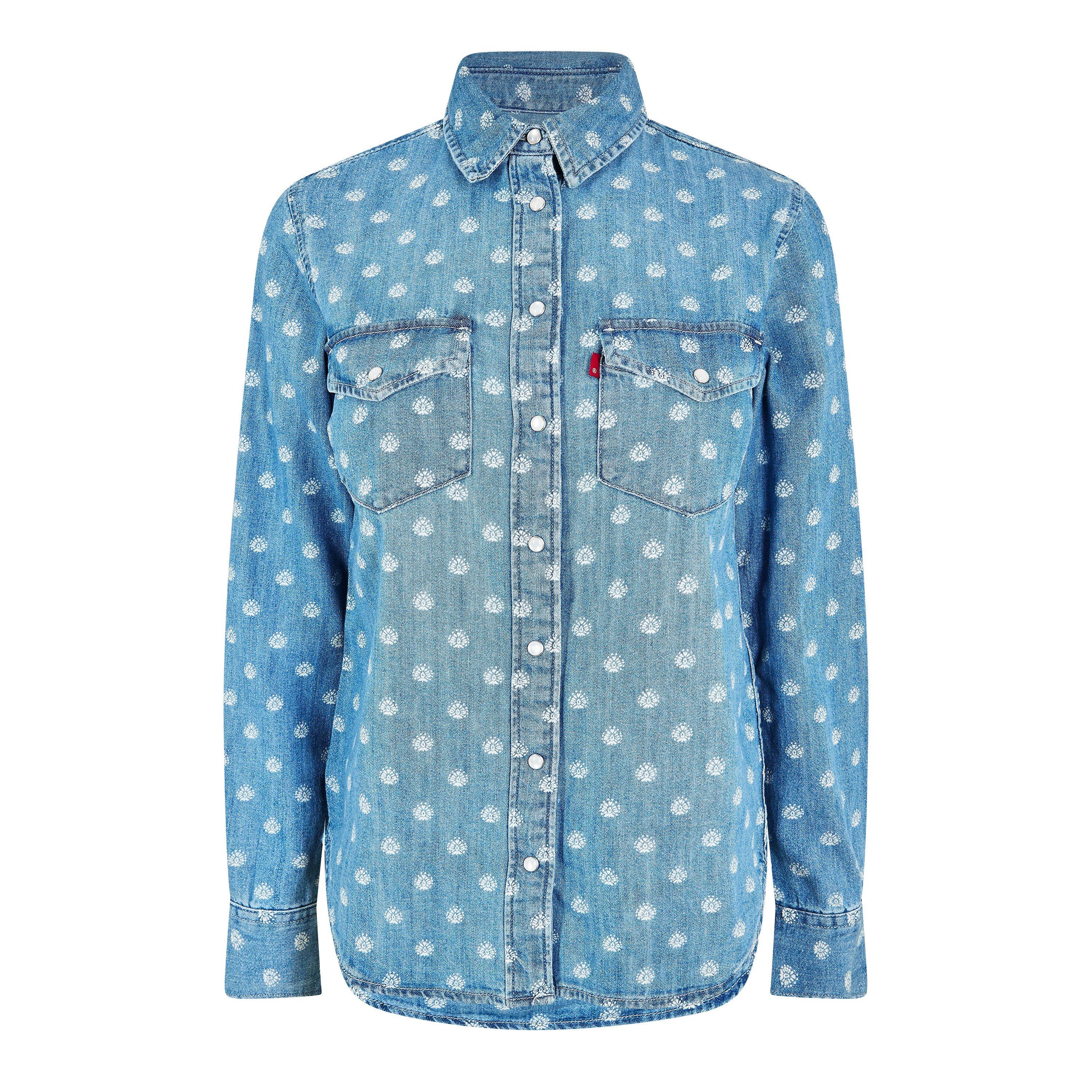 Levis Women's Iconic Overshirt - Catt Block Dnm - 12 (M)