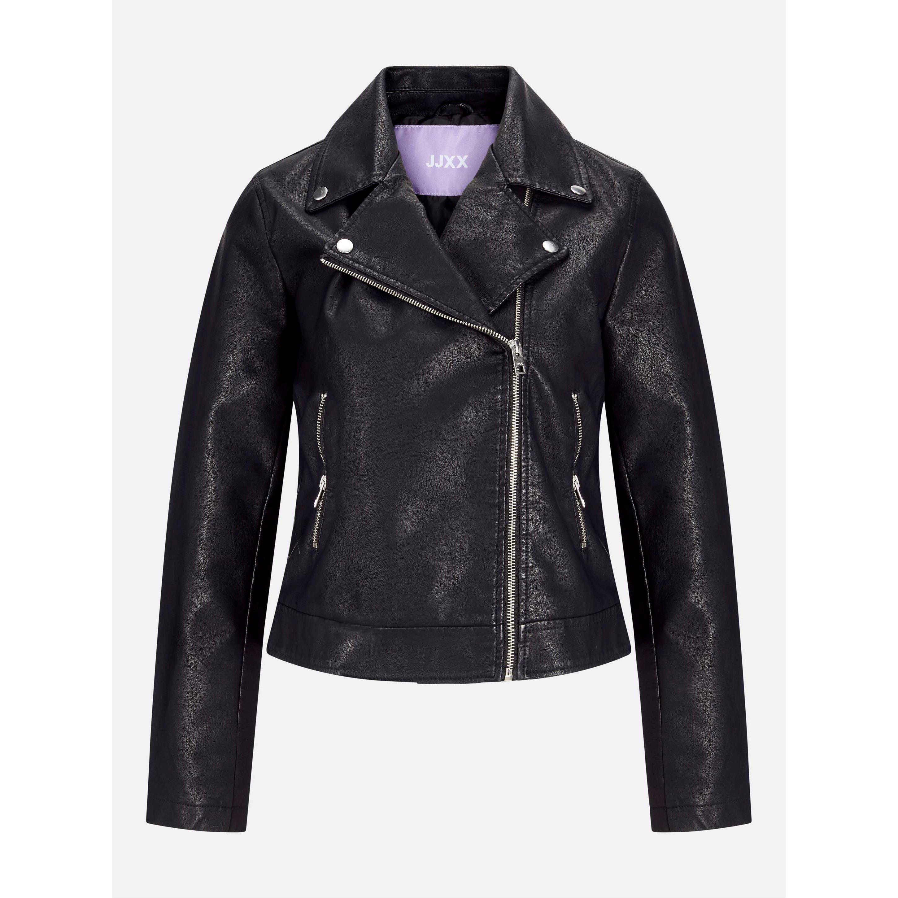 Black - JJXX - Faux Leather Biker Jacket Ladies - 1