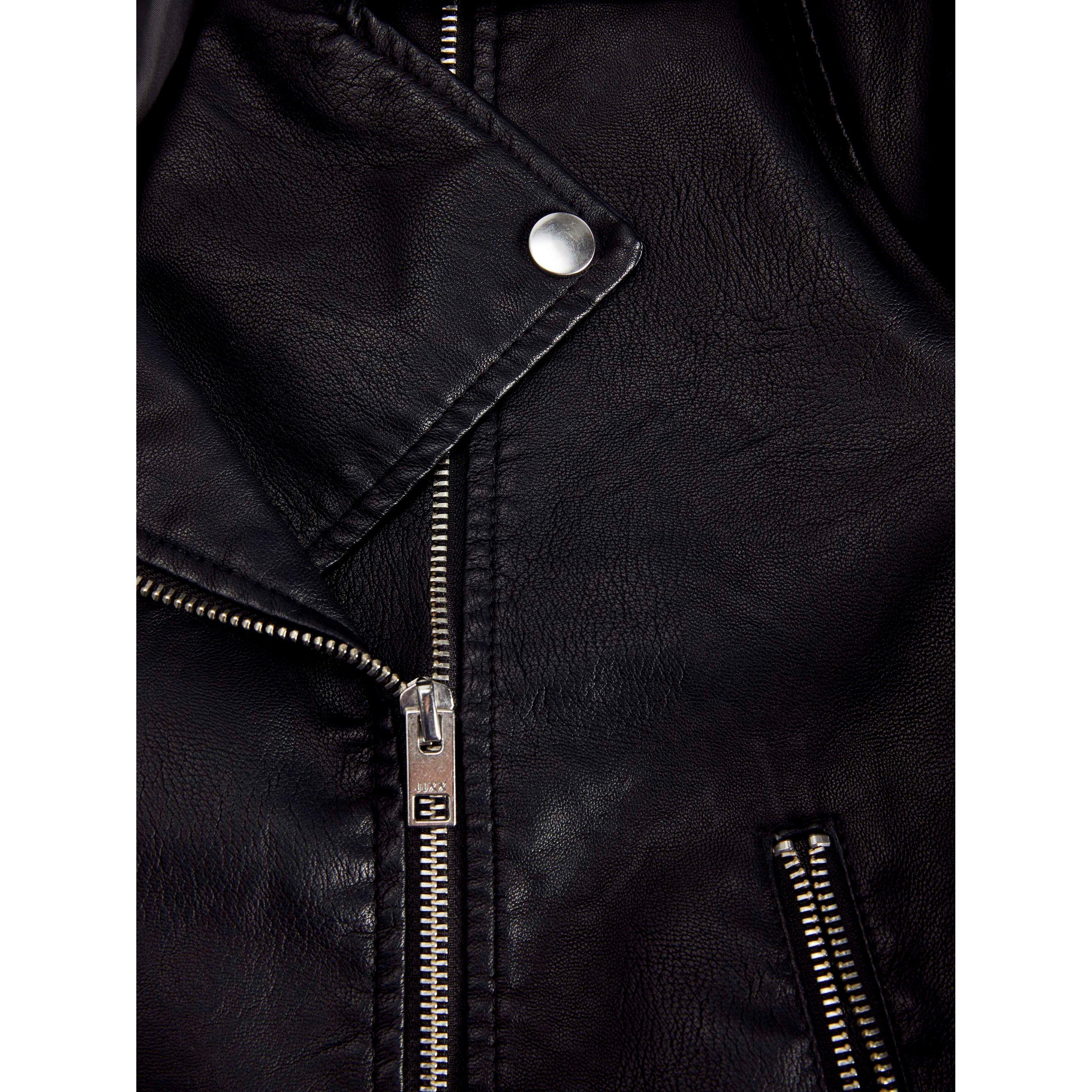Black - JJXX - Gail Faux Leather Biker Jacket Ladies - 5