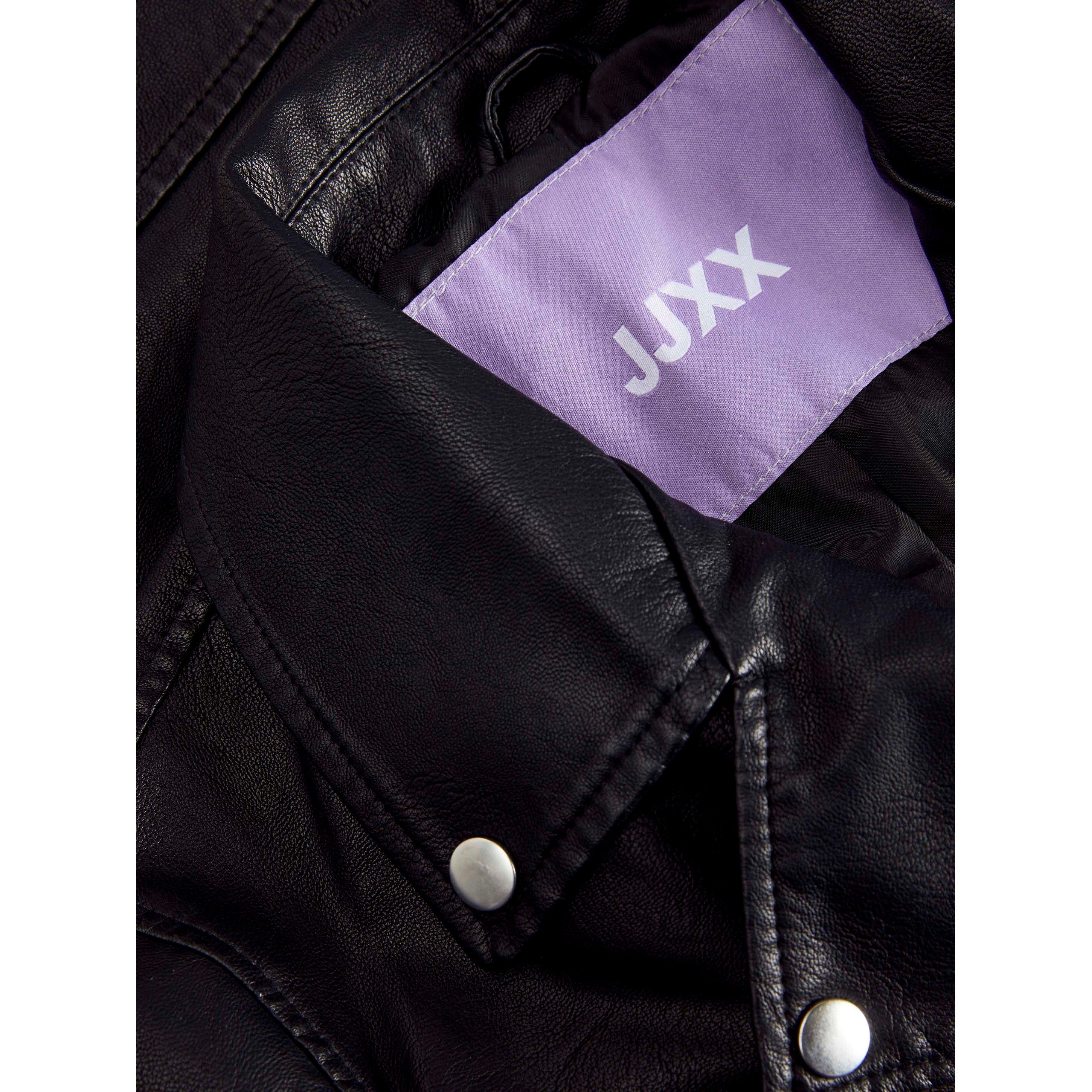 Black - JJXX - Gail Faux Leather Biker Jacket Ladies - 6