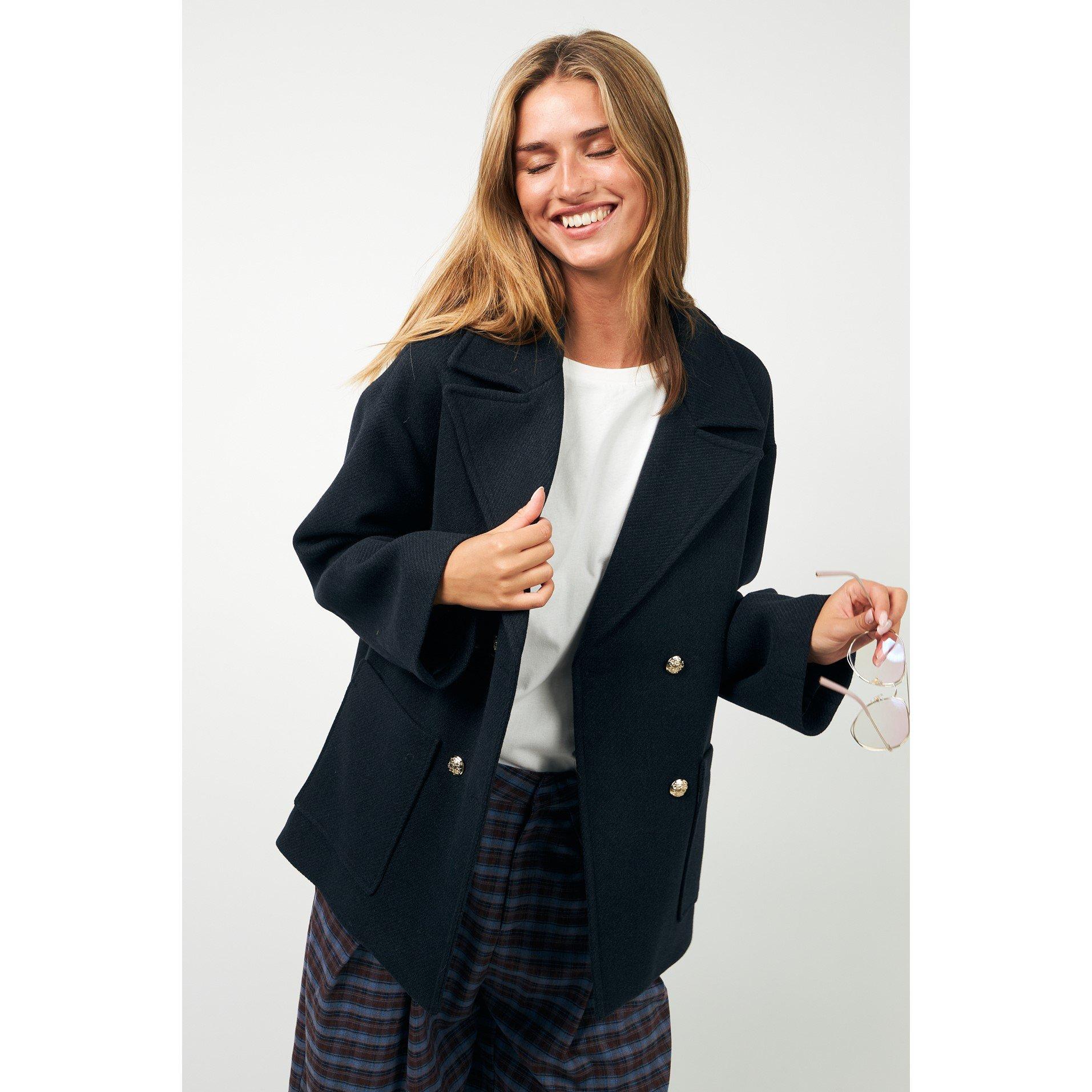 27 Dark Navy - Lollys Laundry - Women's Esther Pea Coat - 3