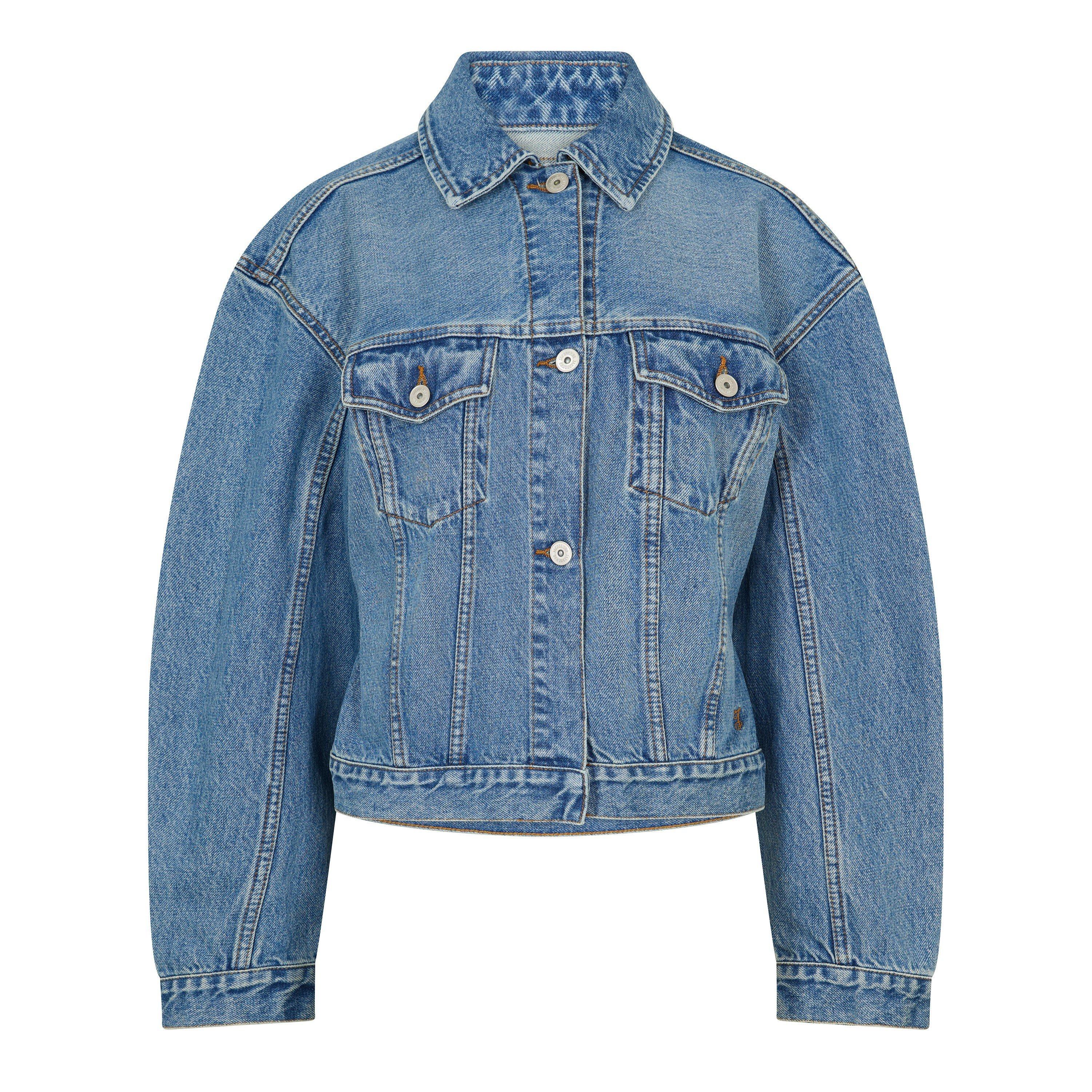Jacquemus Women's Jacquard Denim Jacket - Blue/Tabac - Size 12 (FR40)