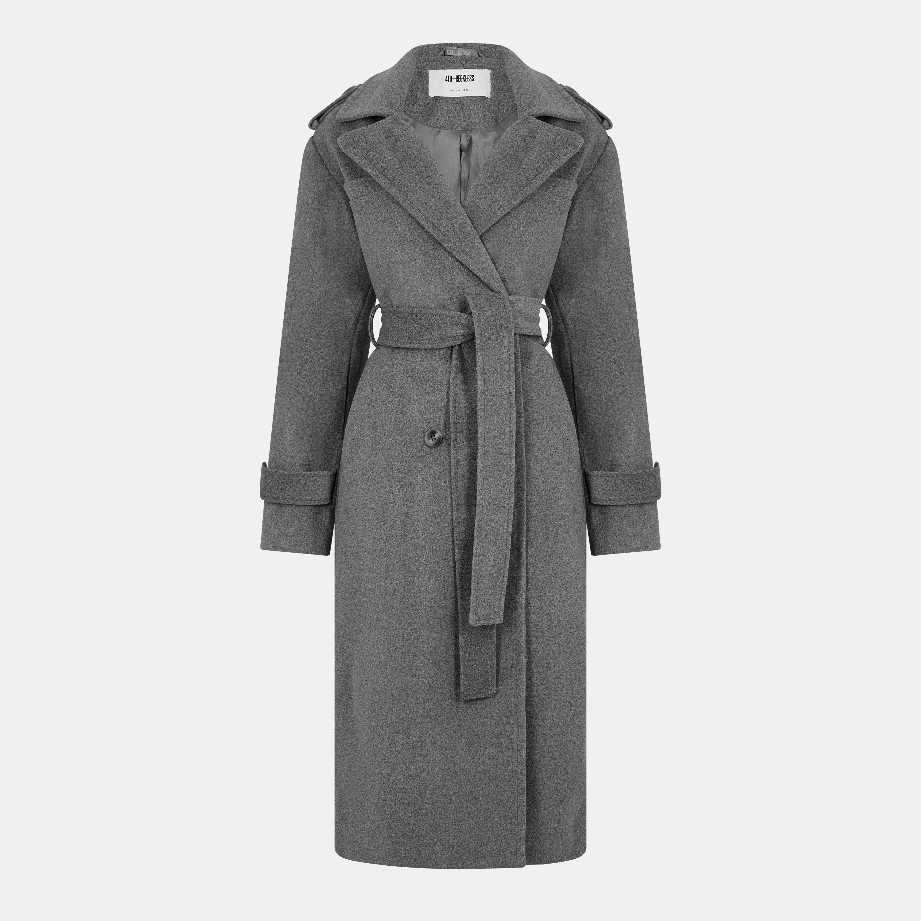 Grey - 4th and Reckless - Women's Trench Coat - 1