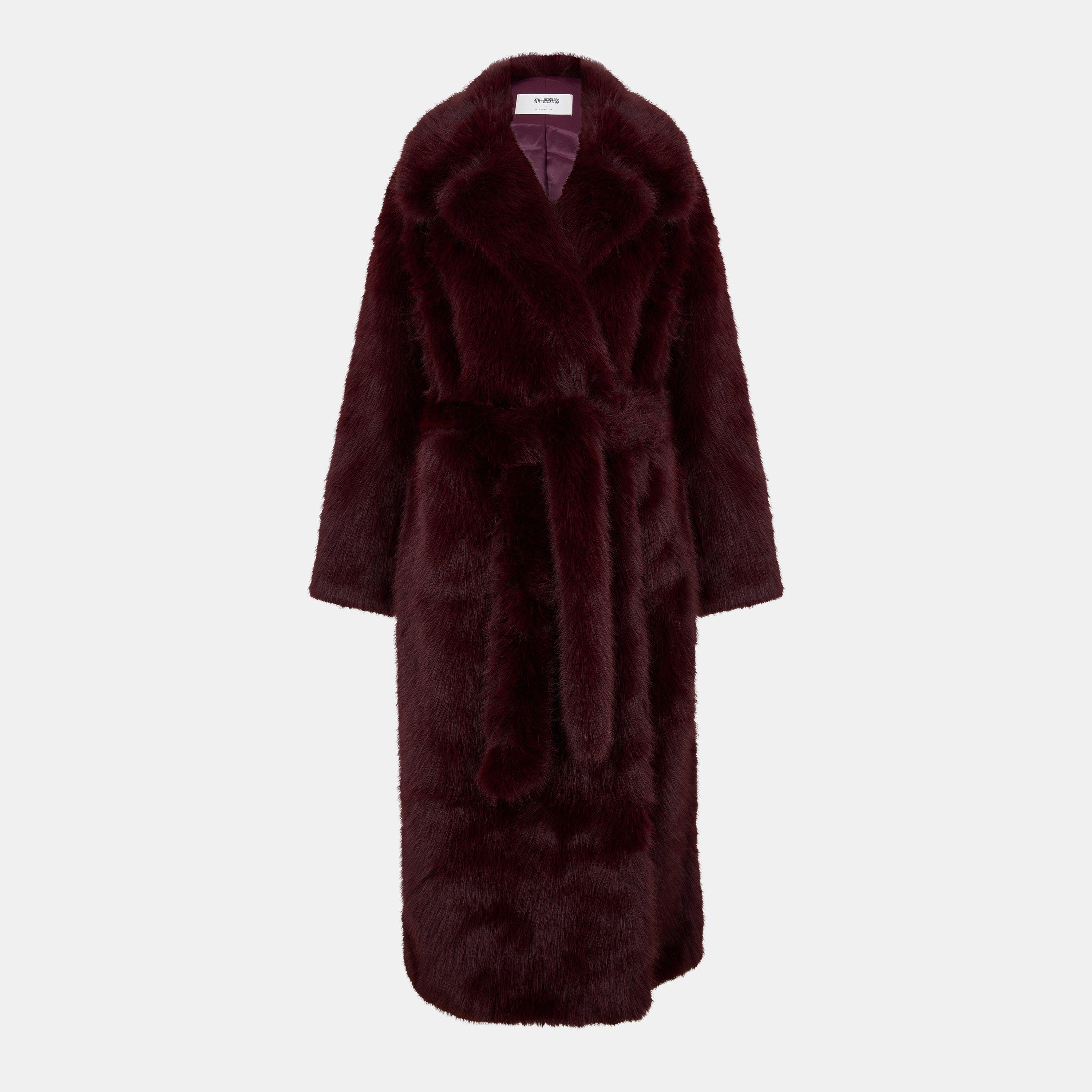 Burgandy - 4th and Reckless - Women's Schiffer Teddy Coat - 1