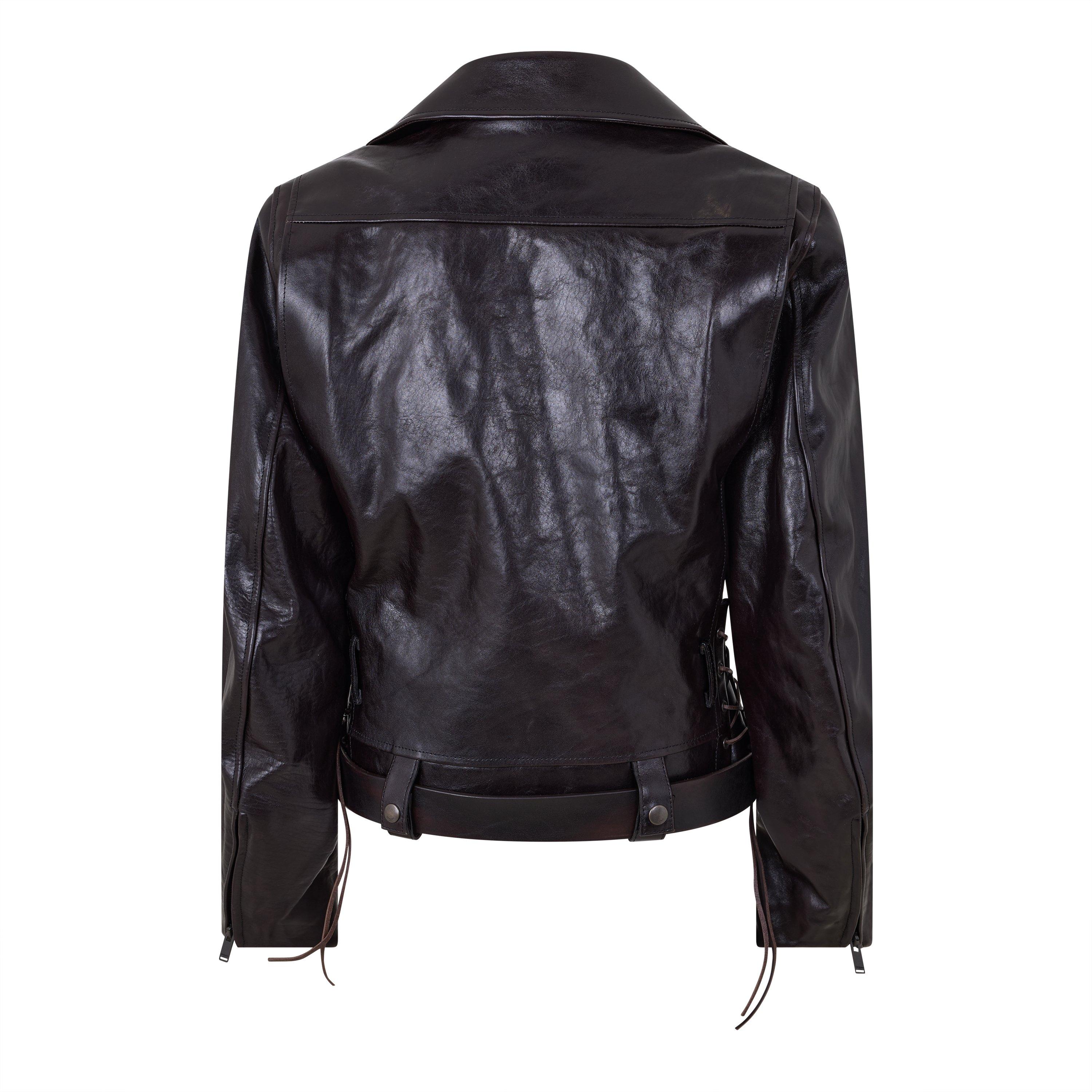 Marron Fonce - Saint Laurent - Women's Leather Jacket - 2