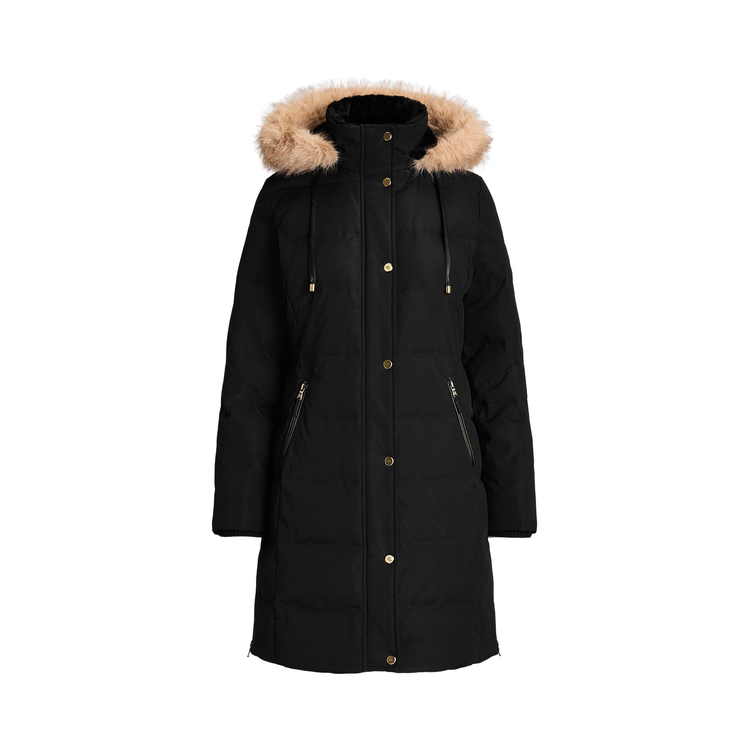 BLACK - Lauren by Ralph Lauren - LRL Fur Hd Coat Ld64 - 1
