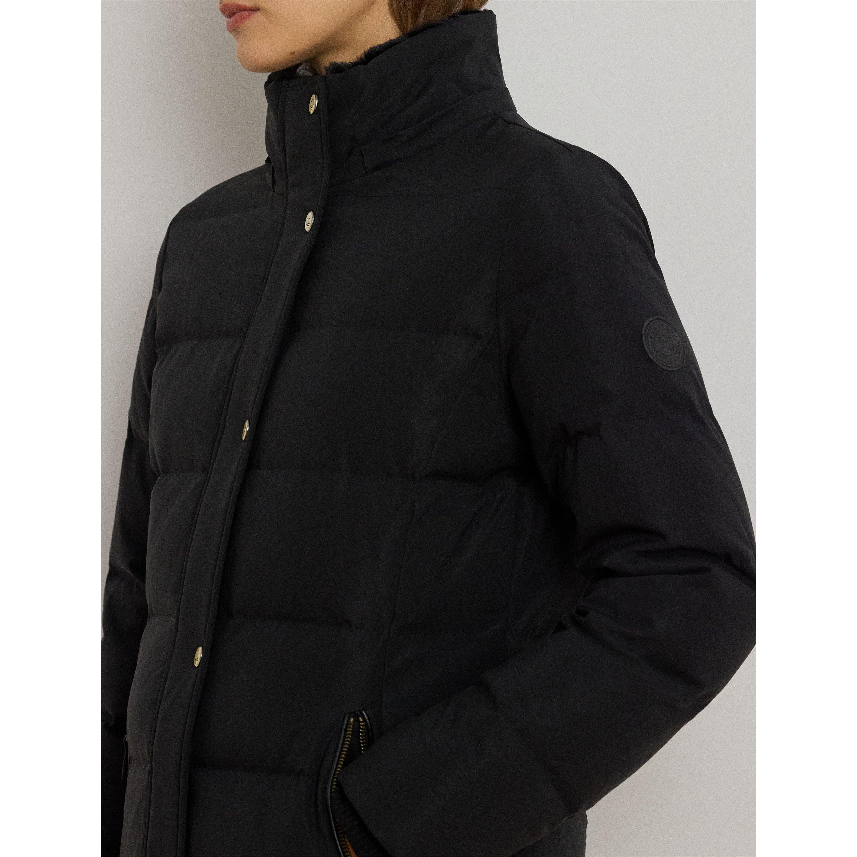 BLACK - Lauren by Ralph Lauren - LRL Fur Hd Coat Ld64 - 4
