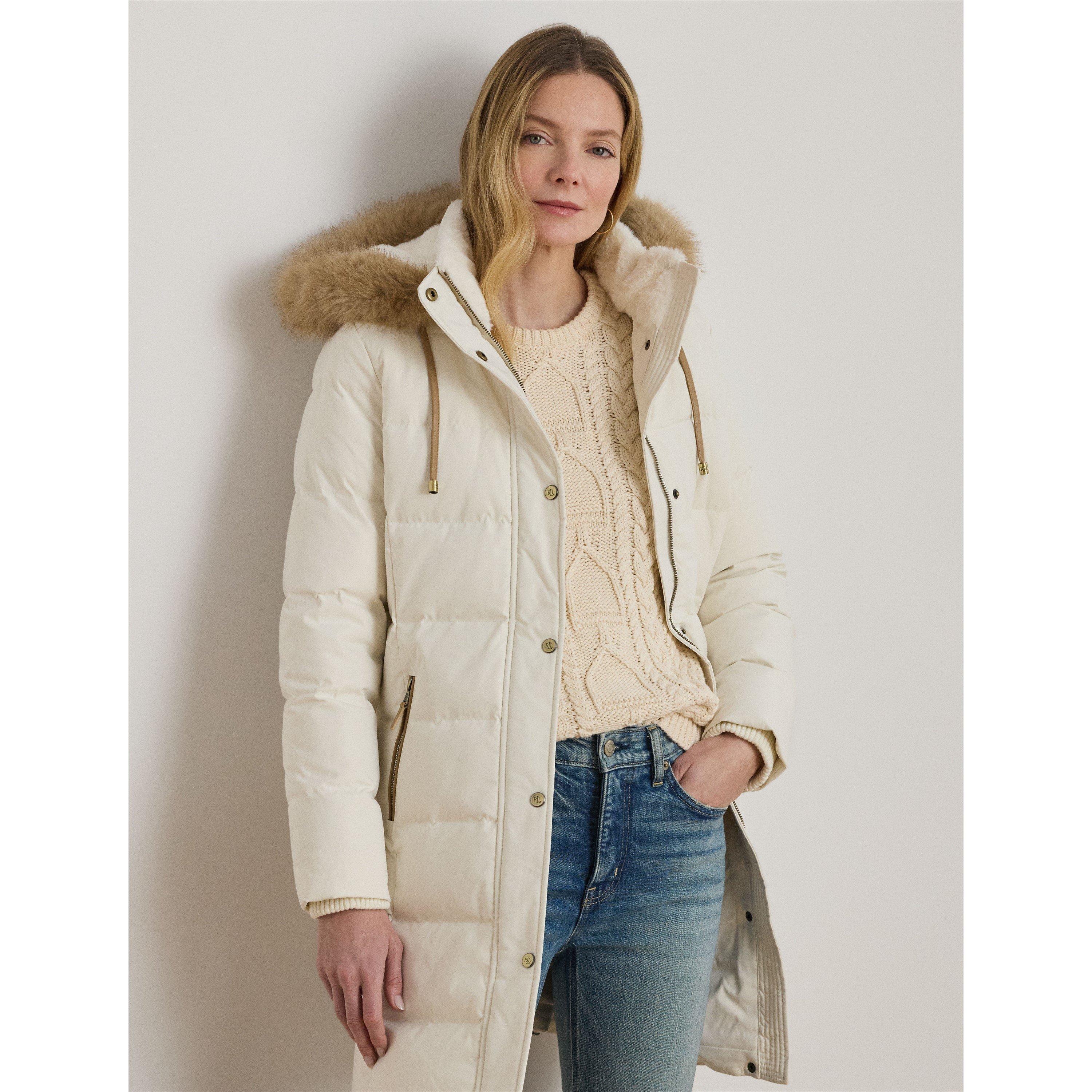 CREAM - Lauren by Ralph Lauren - LRL Fur Hd Coat Ld64 - 2