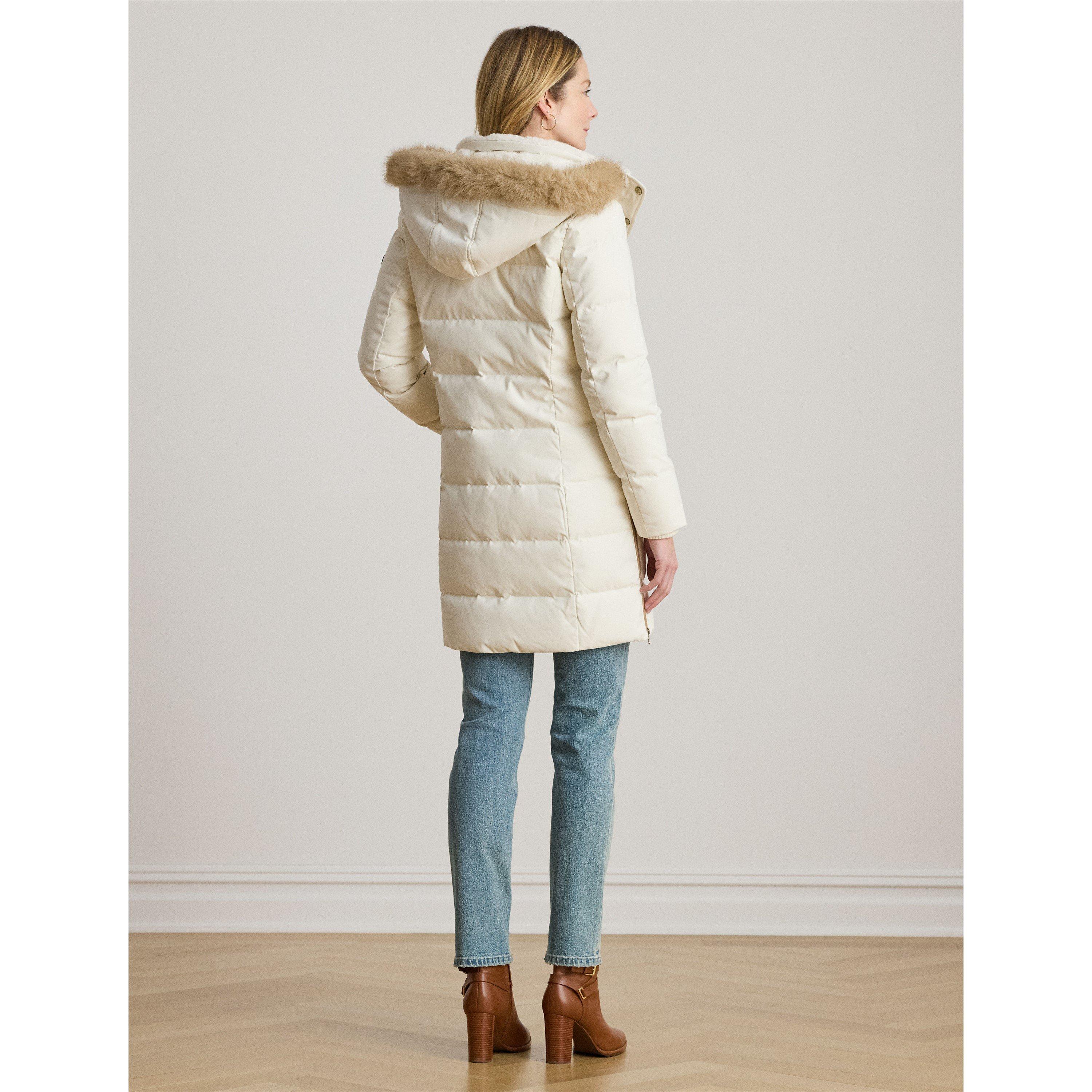 CREAM - Lauren by Ralph Lauren - LRL Fur Hd Coat Ld64 - 3