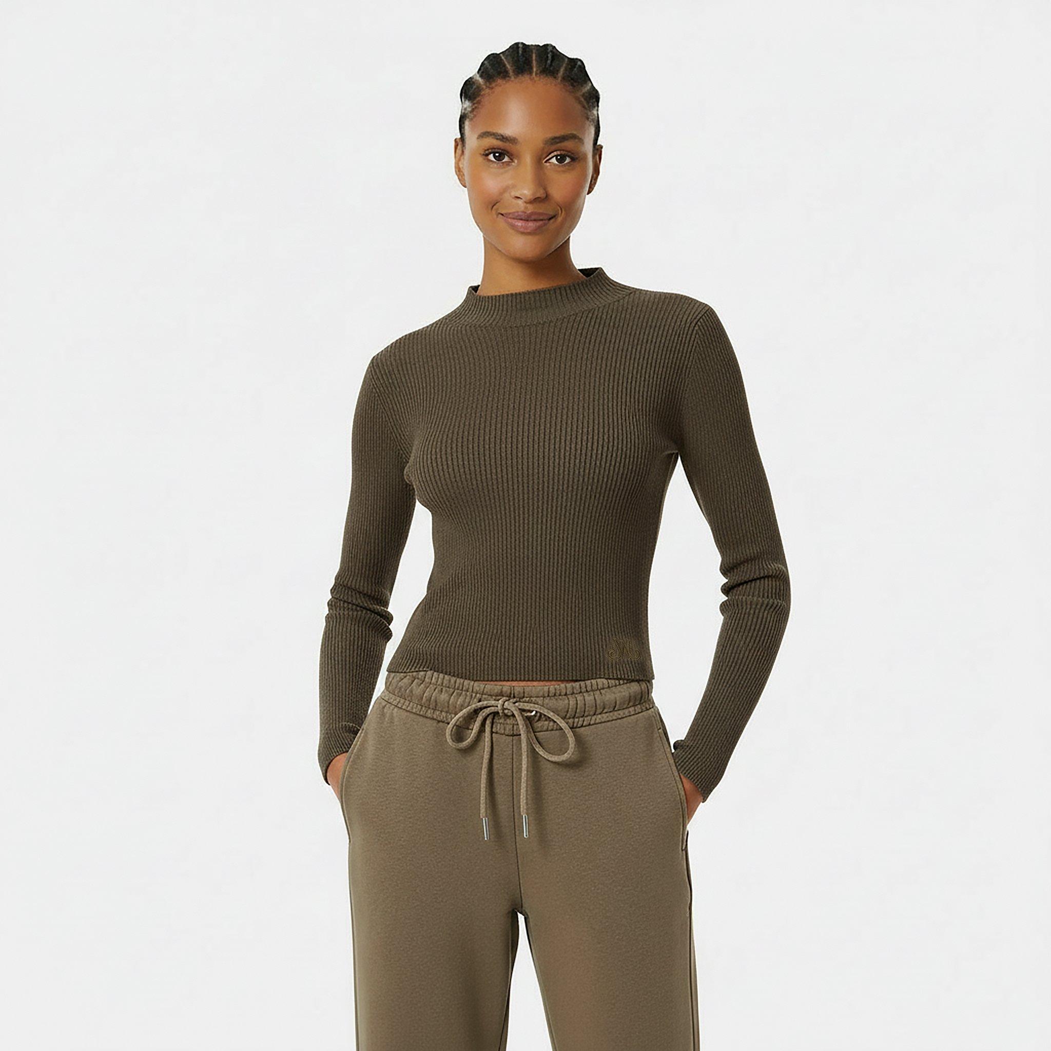 Khaki - Jack Wills - Women's Rib Turtleneck Jumper - 3