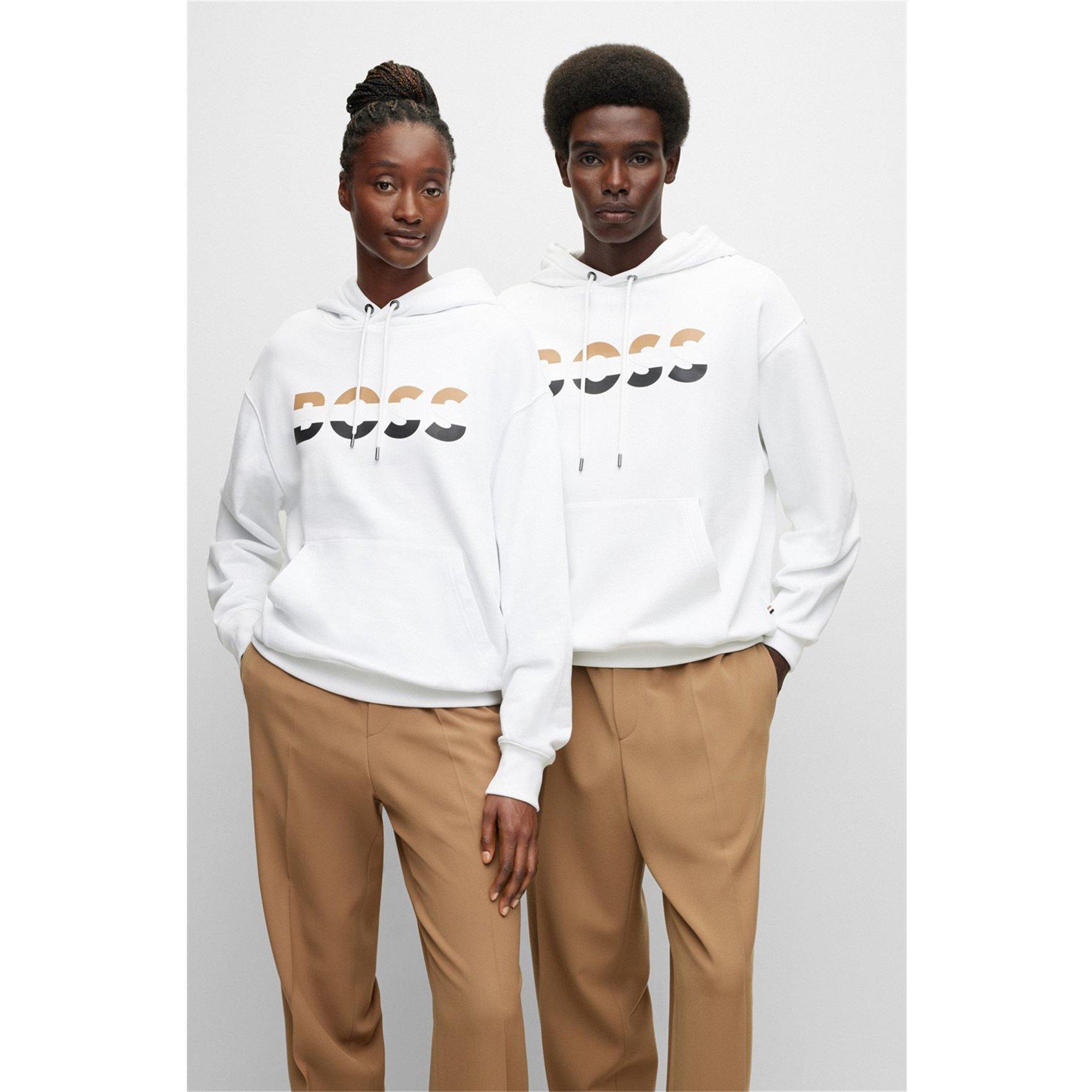 White 100 - Boss - Women's Iconic Hoodie, Printed Logo Design - 2