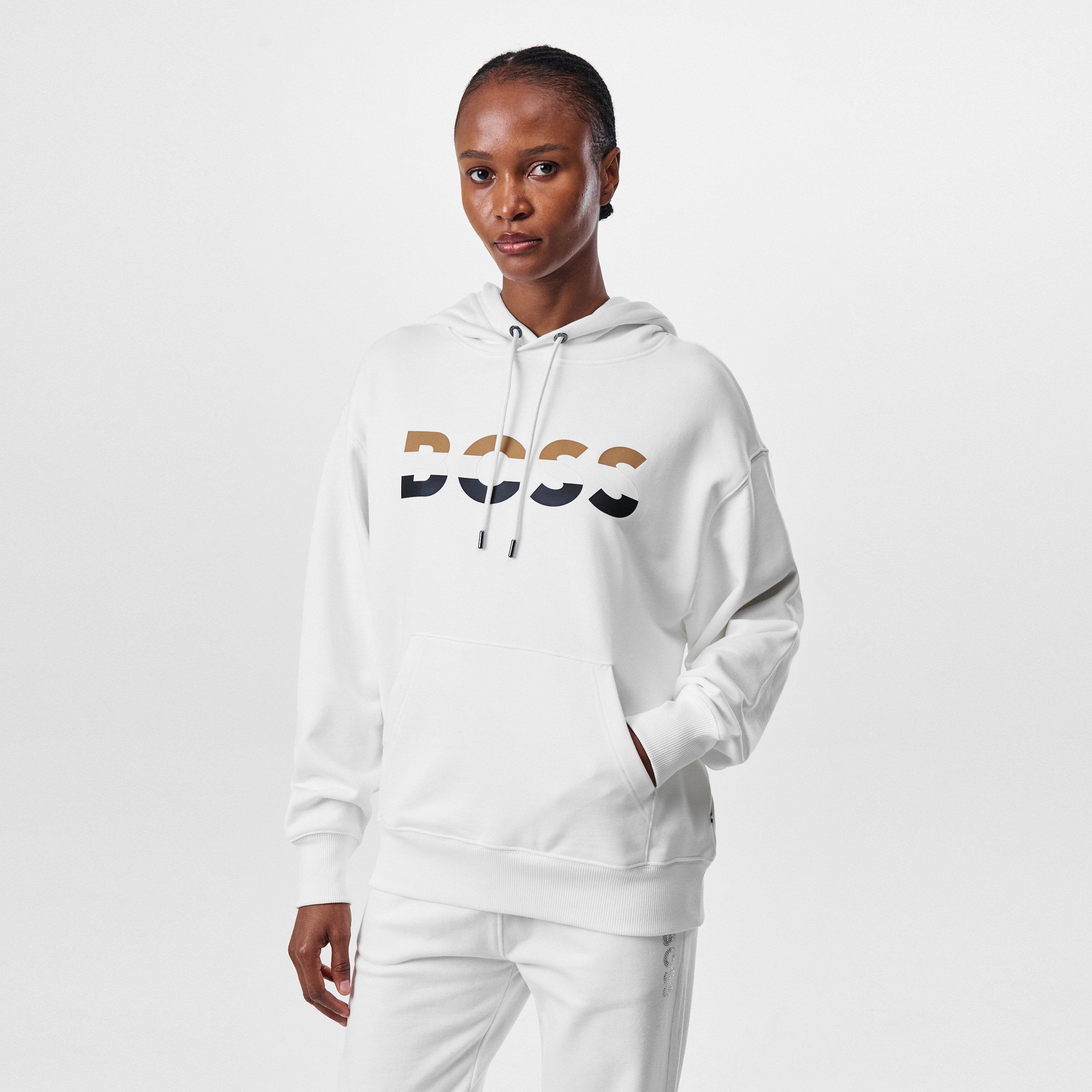 White 100 - Boss - Women's Iconic Hoodie, Printed Logo Design - 3