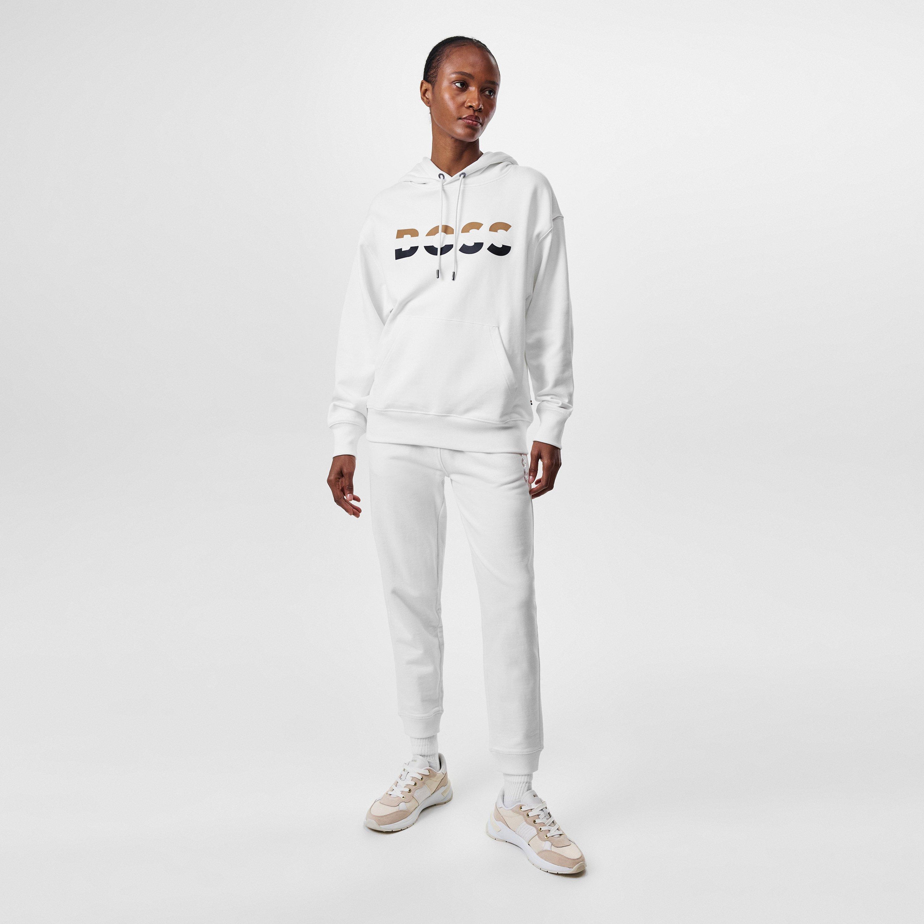 White 100 - Boss - Women's Iconic Hoodie, Printed Logo Design - 6