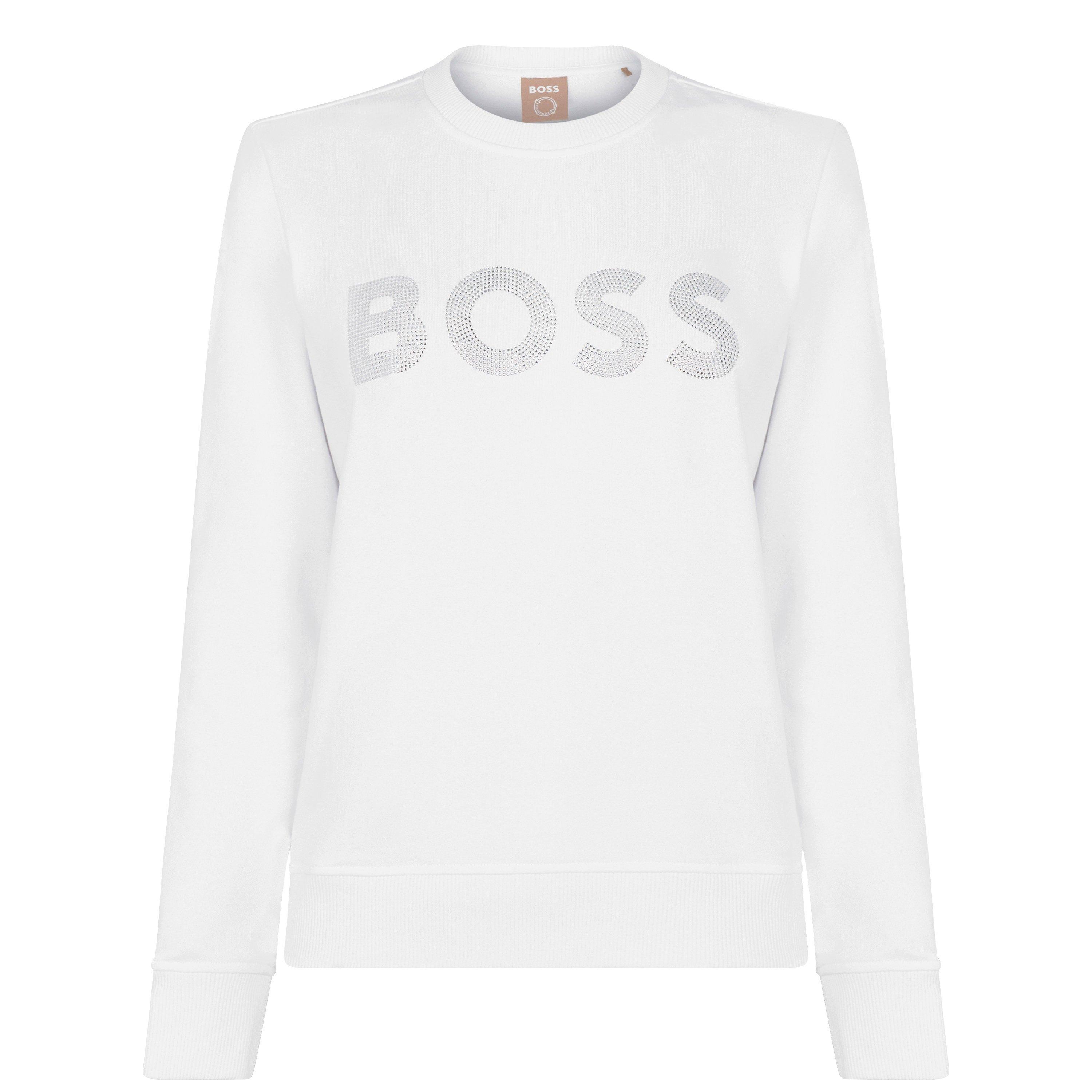 White 100 - Boss - Women's Crew Sweatshirt, Sparkling Diamante - 6