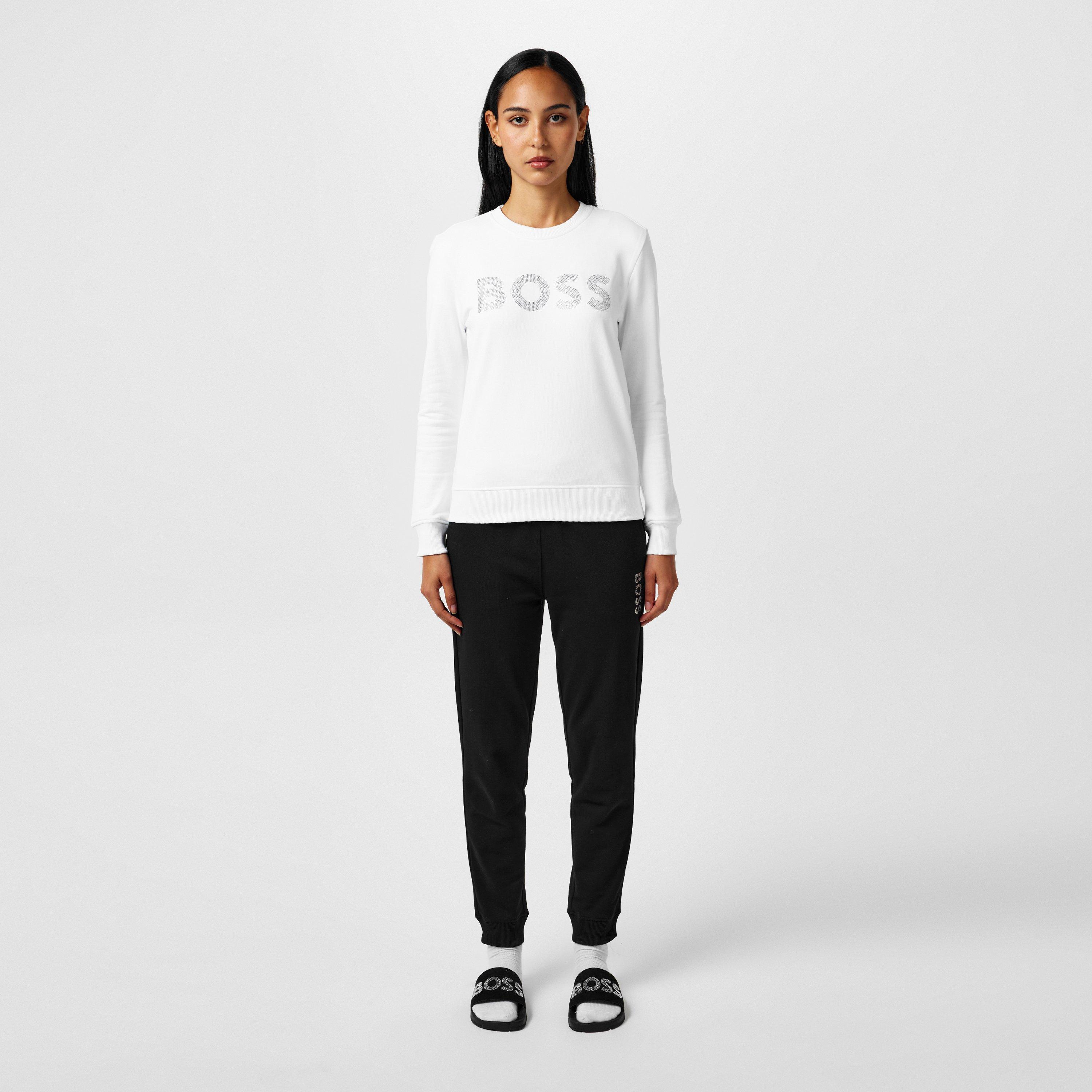 White 100 - Boss - Women's Crew Sweatshirt, Sparkling Diamante - 4