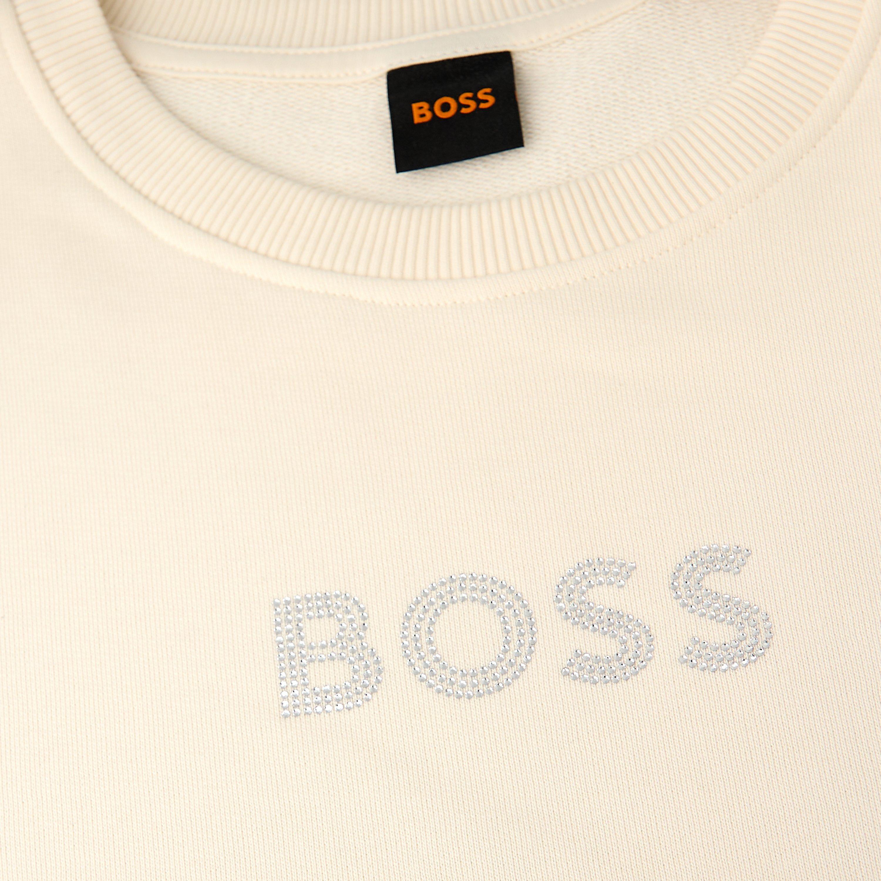 White 100 - Boss - Women's Crew Sweatshirt, Sparkling Diamante - 5