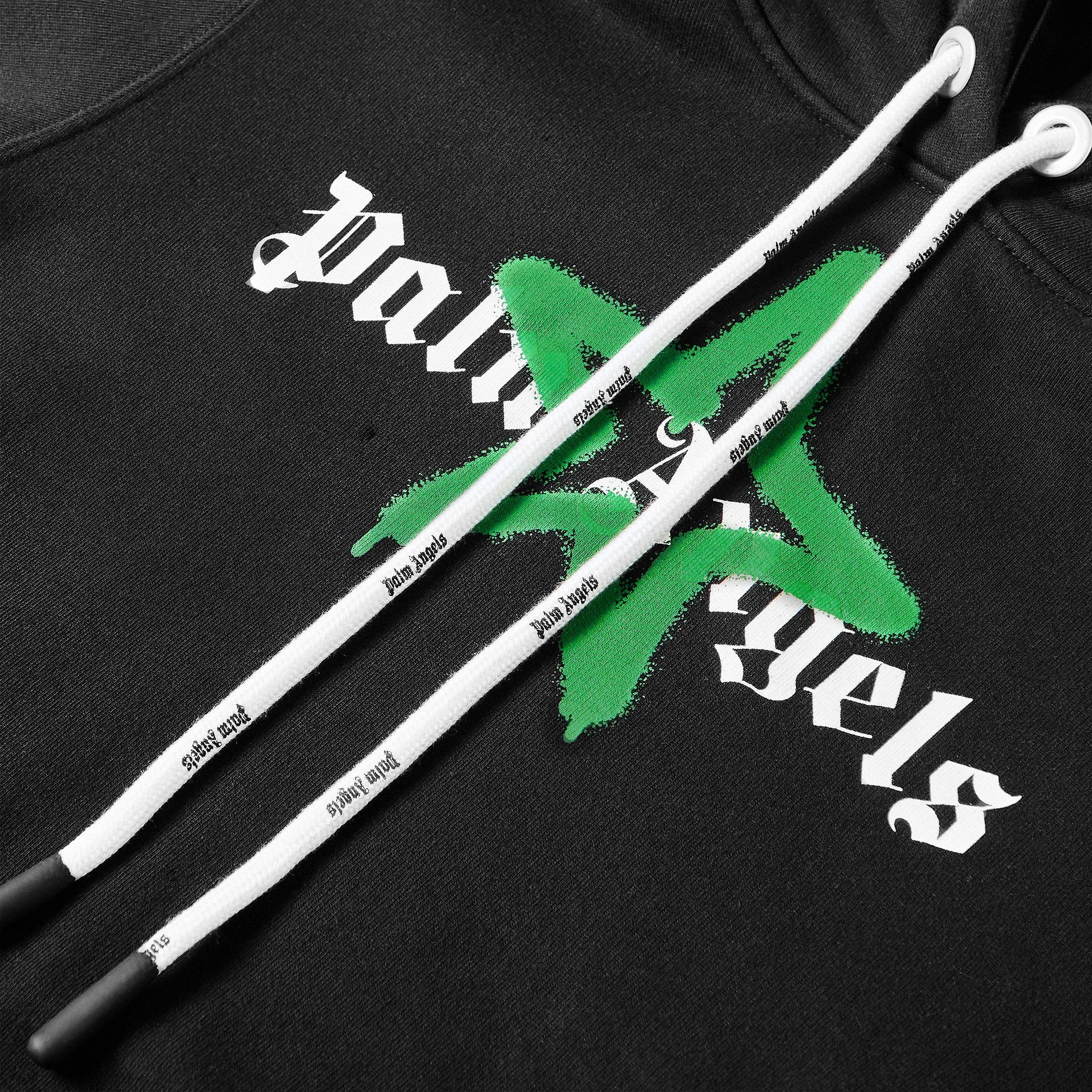 Black Green - Palm Angels - Women's Star Pull Over Hoodie - 3