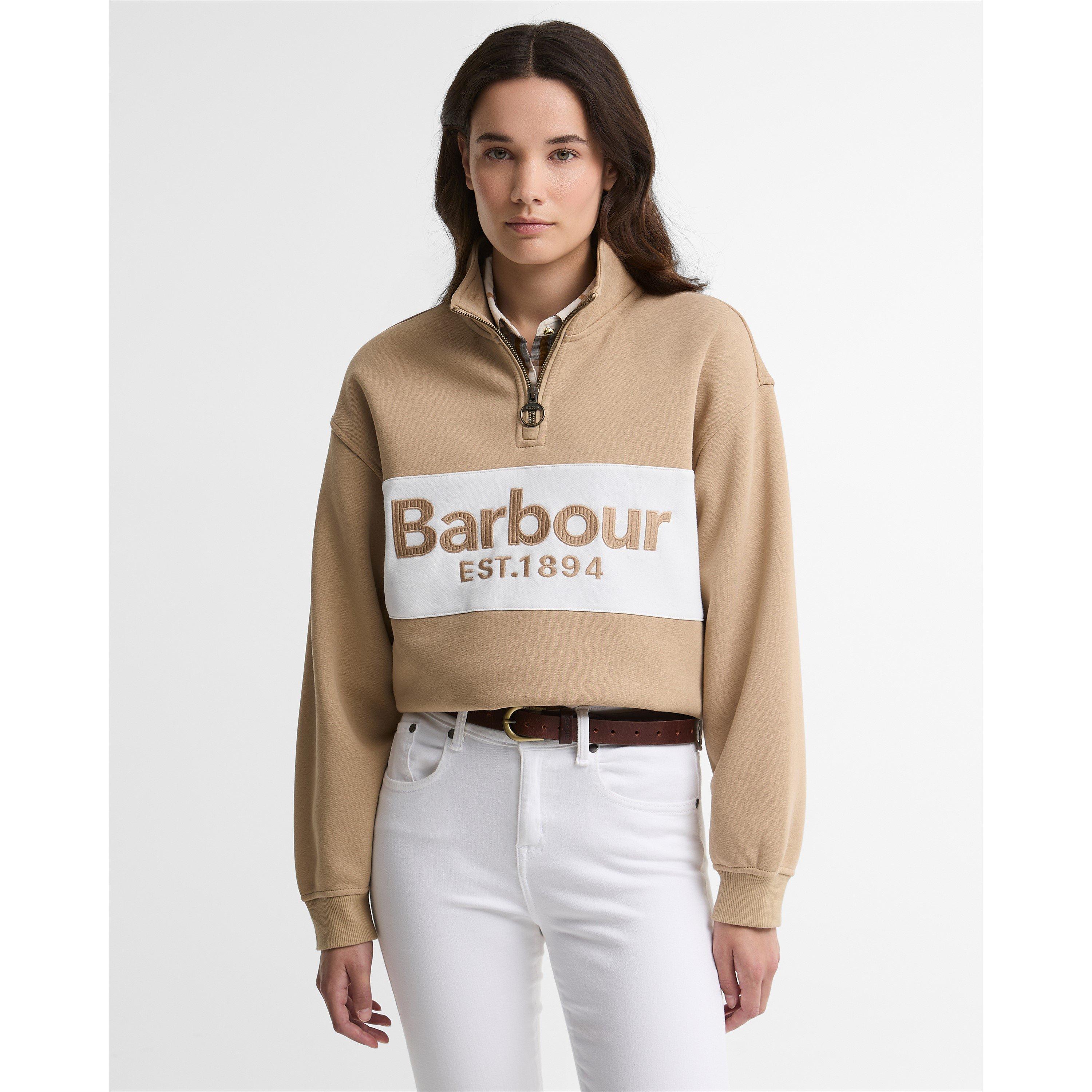 Trench - Barbour - Women's Zaria 1/2-Zip Cotton Long-Sleeve Fleece - 2