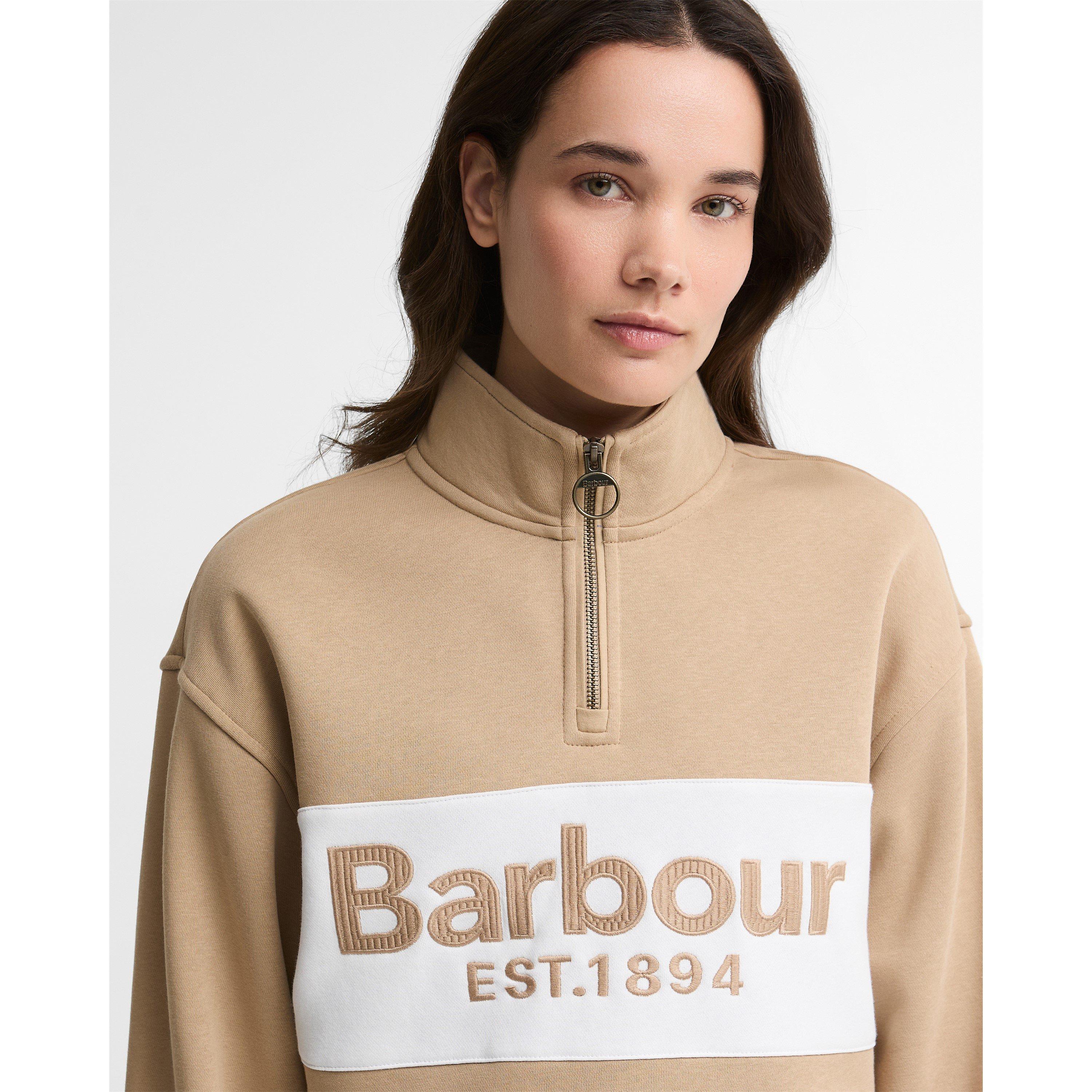 Trench - Barbour - Women's Zaria 1/2-Zip Cotton Long-Sleeve Fleece - 4