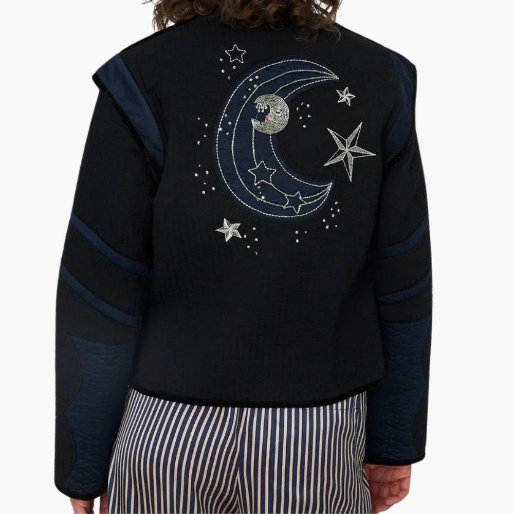 999 Black - Stella Nova - Stella Nova Moon and Star Embroidered Jacket - Black - 2