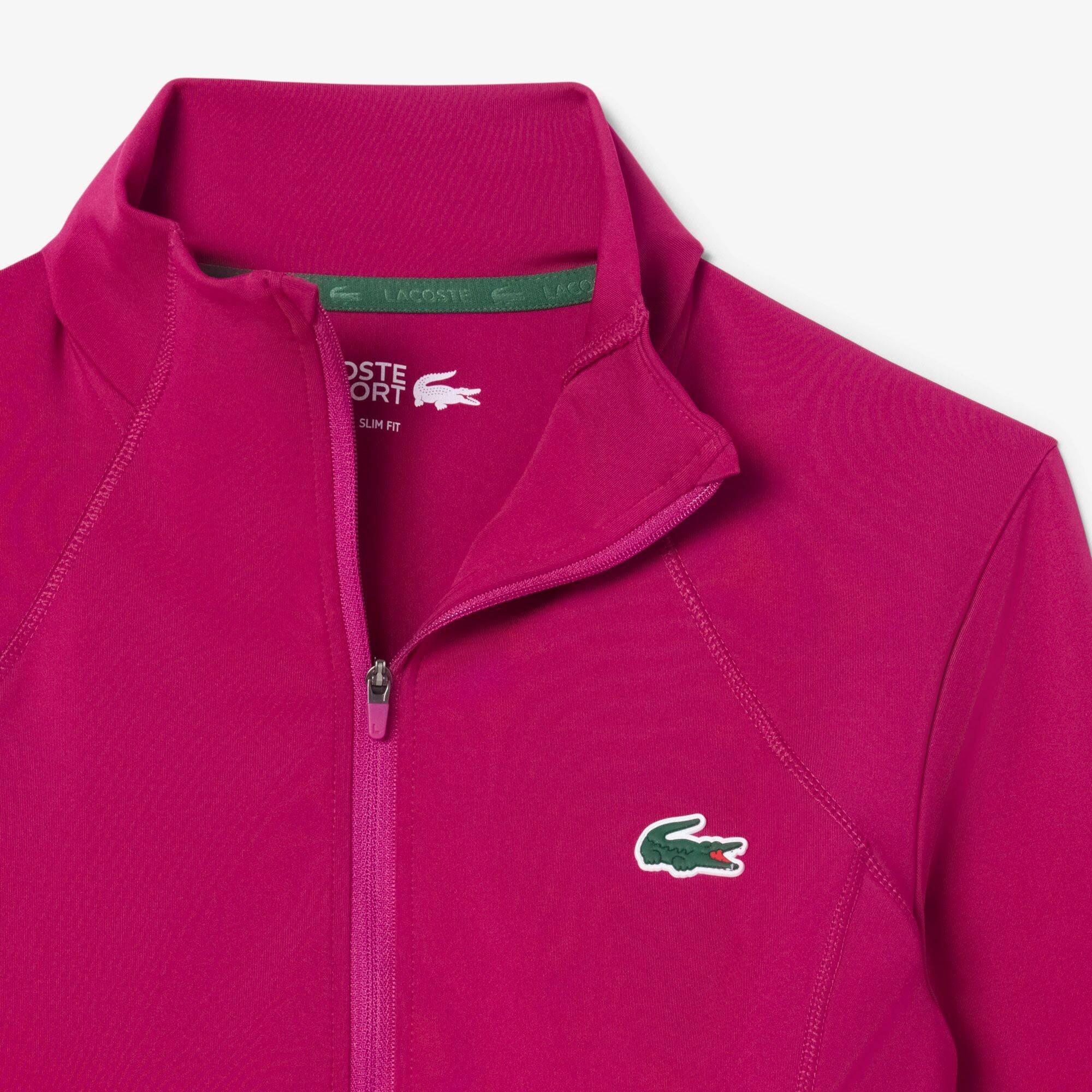 Pink - Lacoste - Women's Full-Zip Slim-Fit Training Jacket - 4