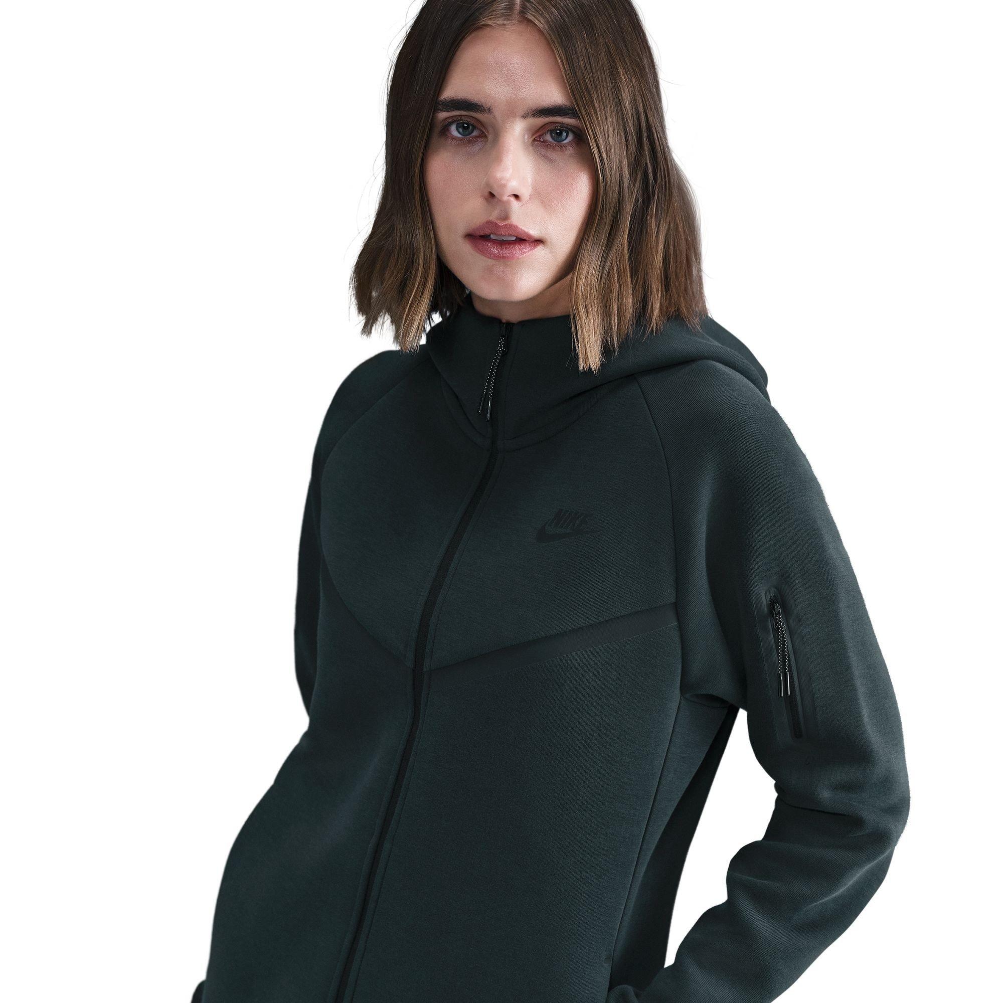 Nike Women's Tech Fleece Zip Hoodie - Seaweed/Black - 8 (XS)