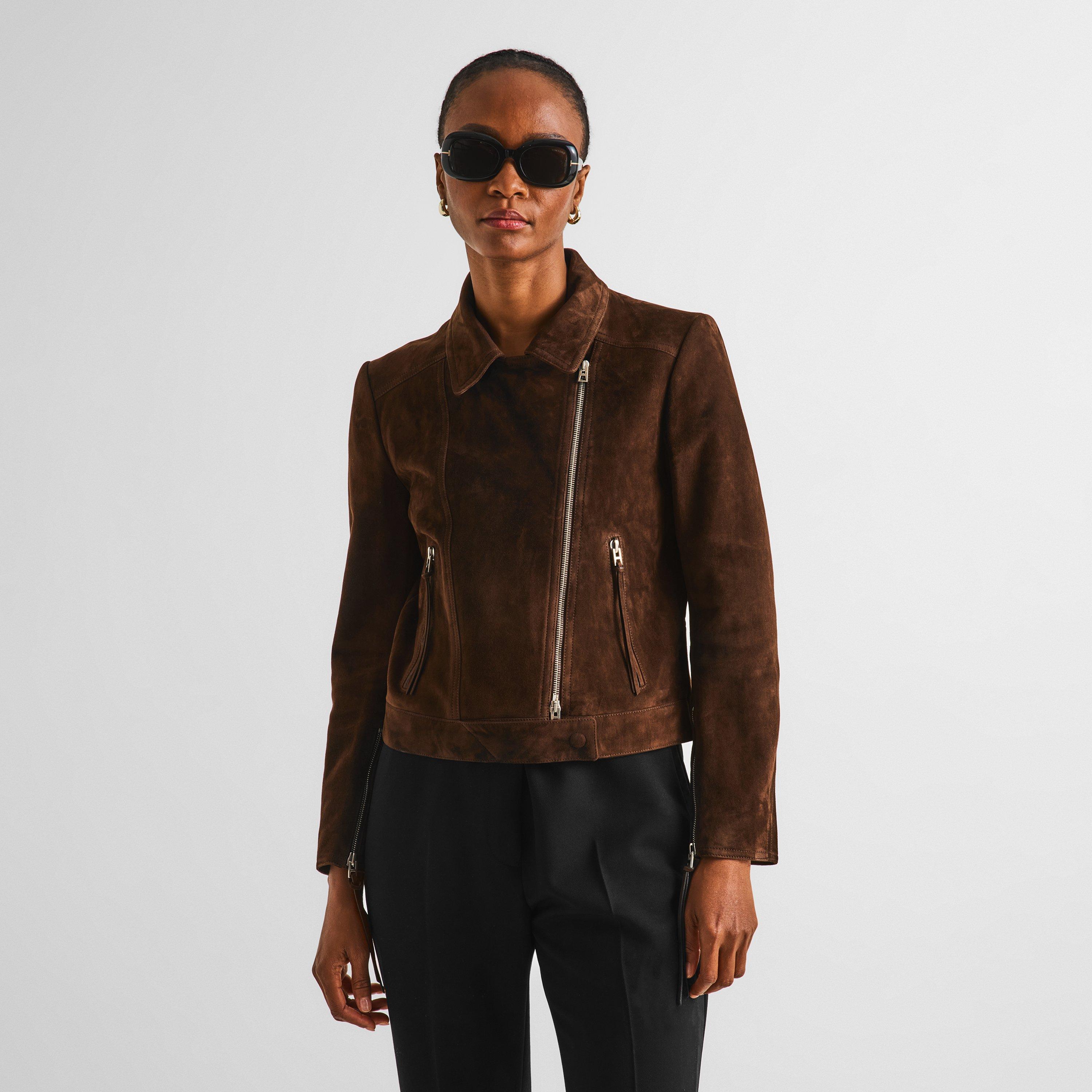 Chocolate - Tom Ford - Women's Suede Bomber Jacket - 3