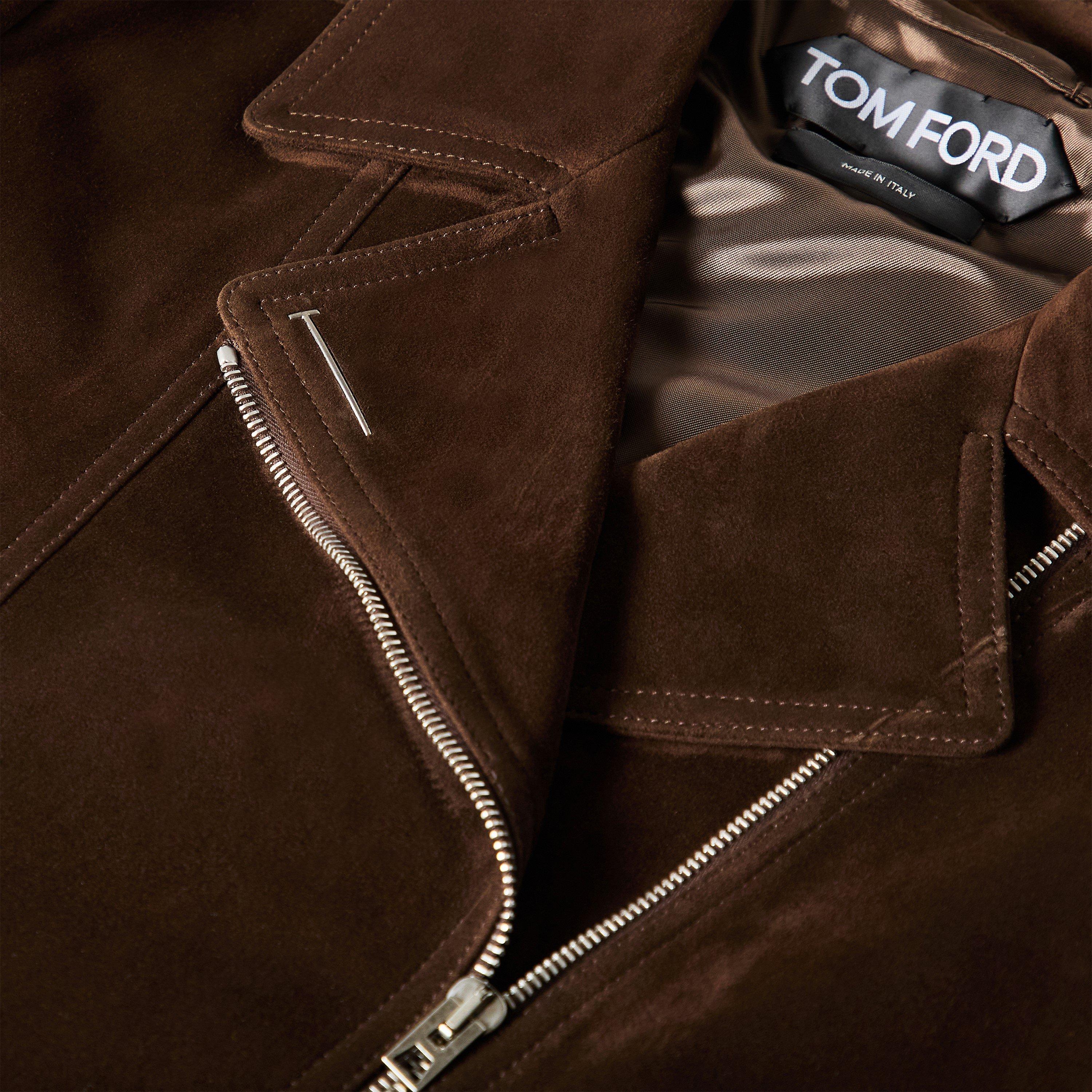Chocolate - Tom Ford - Women's Suede Bomber Jacket - 5
